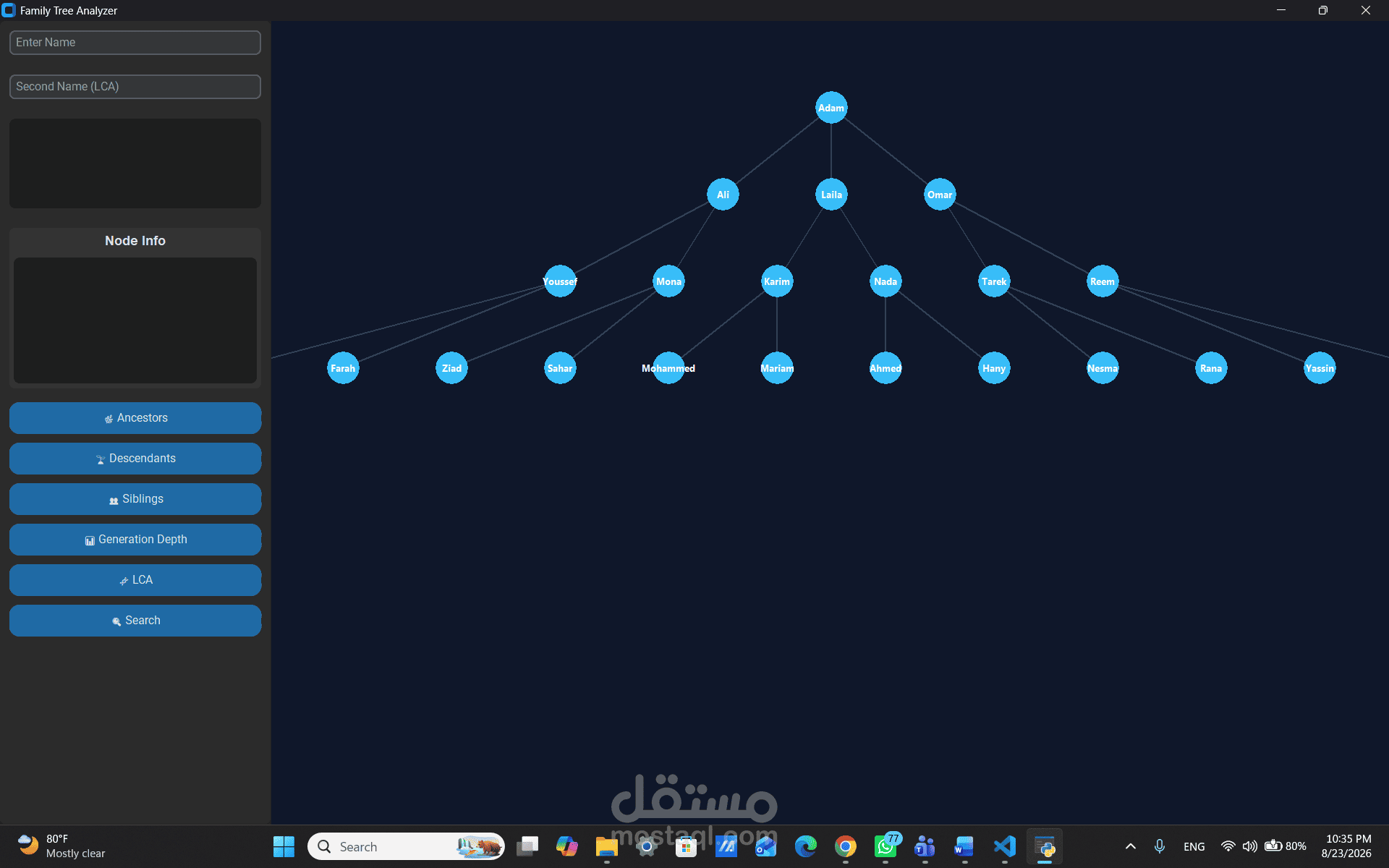 Family Genealogy Tree Analyzer.