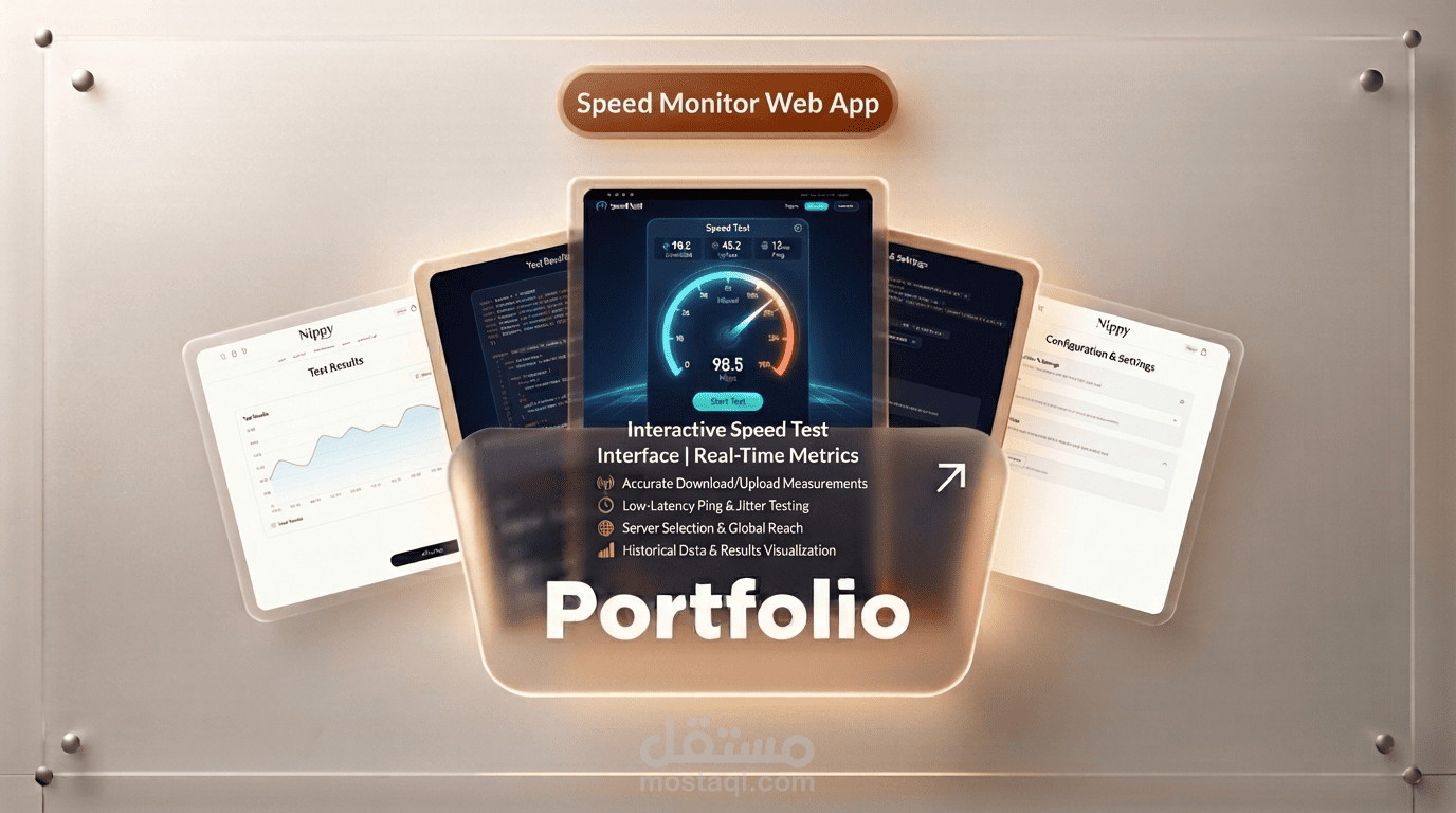 تطوير واجهة تفاعلية لأداة قياس سرعة الإنترنت | Speed Monitor Web App