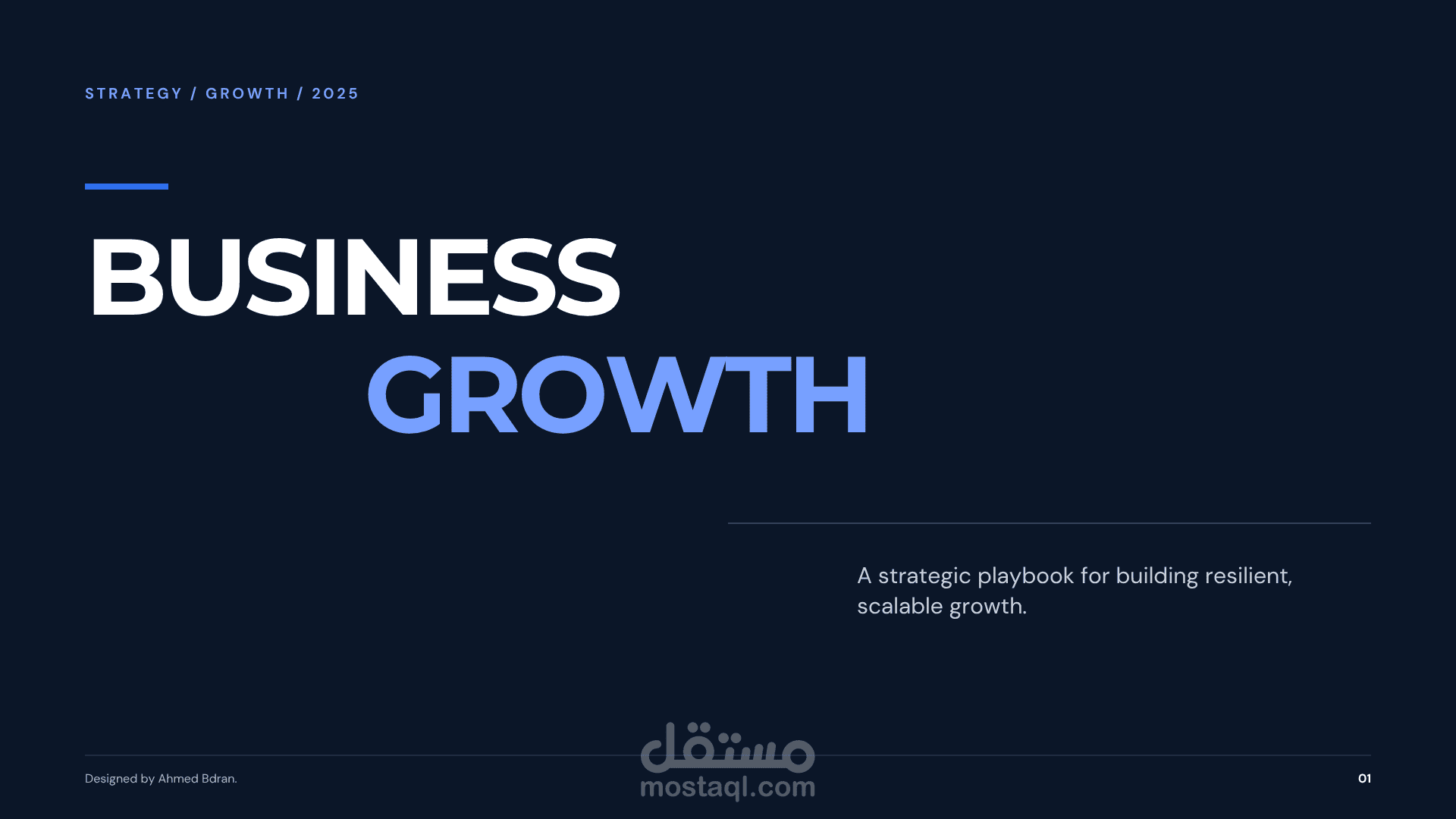 تصميم عرض تقديمي احترافي لنمو الأعمال (Business Growth Presentation)