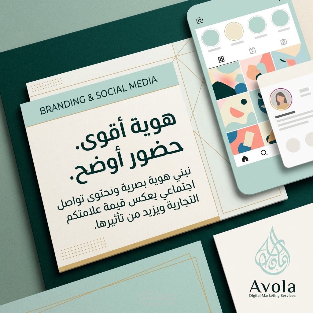 تصميم حملة سوشيال ميديا متكاملة لشركة التسويق الرقمي (Avola Digital Services)