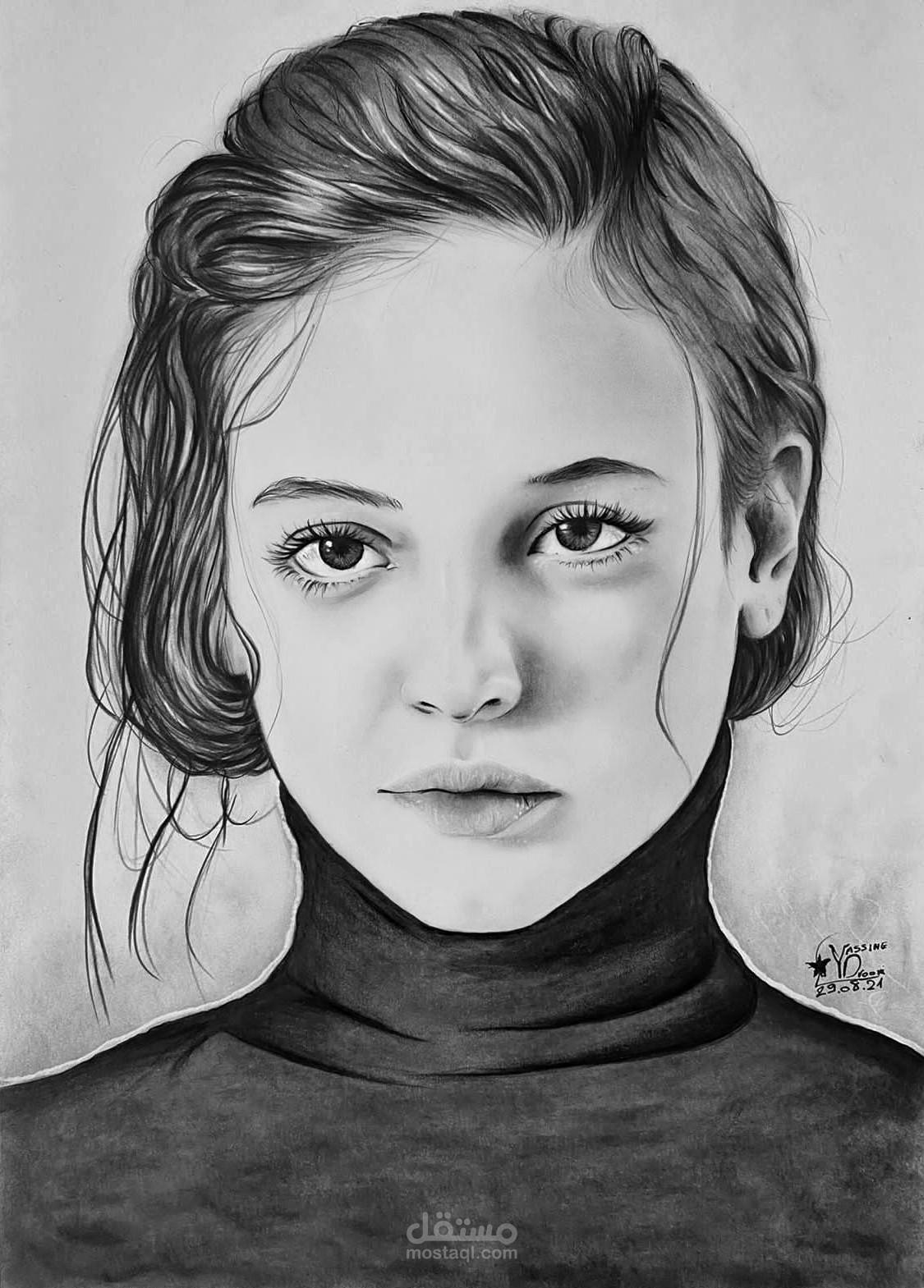 رسم بورتريه فتاة