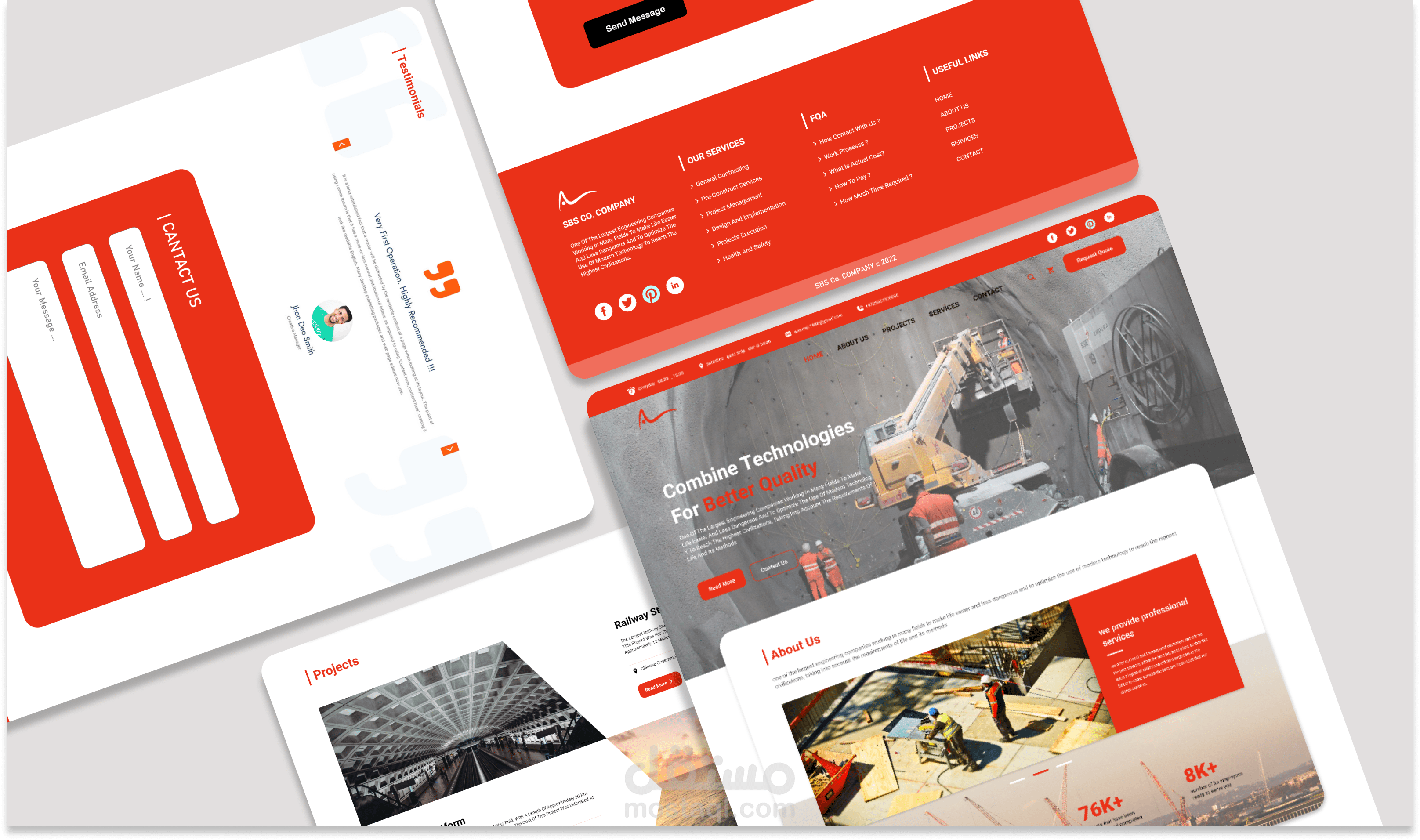 موقع شركة SBS  للمقاولات المحلية والعالمية العالمية - صفحة هبوط (Landing Page)