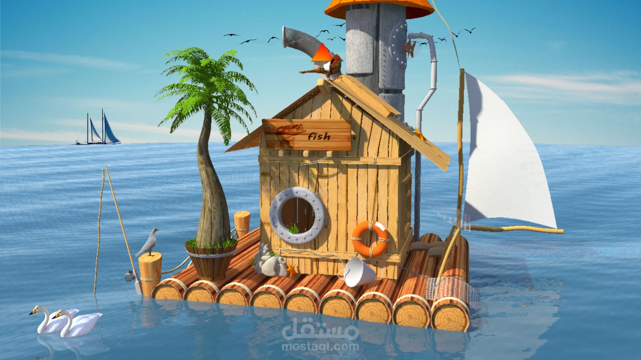 رسم مشهد ثلاثي الأبعاد