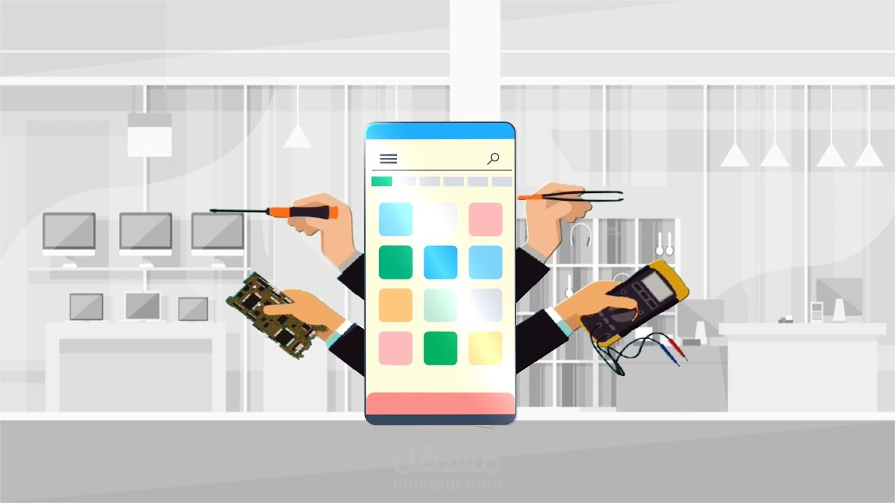 موشن جرافيك شركة صيانه إلكترونية