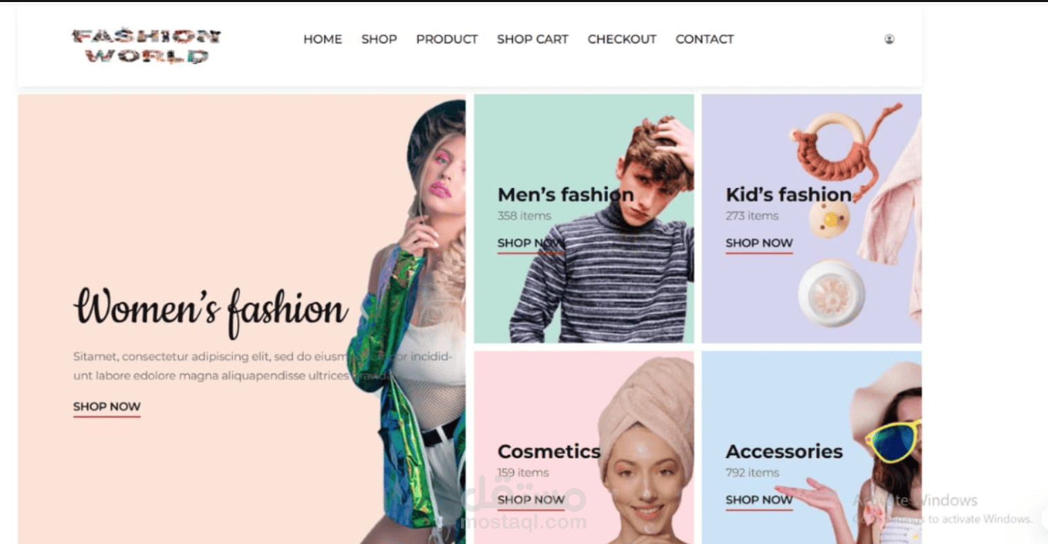 Fashion World - Responsive E-Commerce Website Front-End