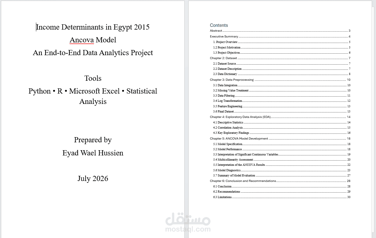 Income Determinants Egypt 2015