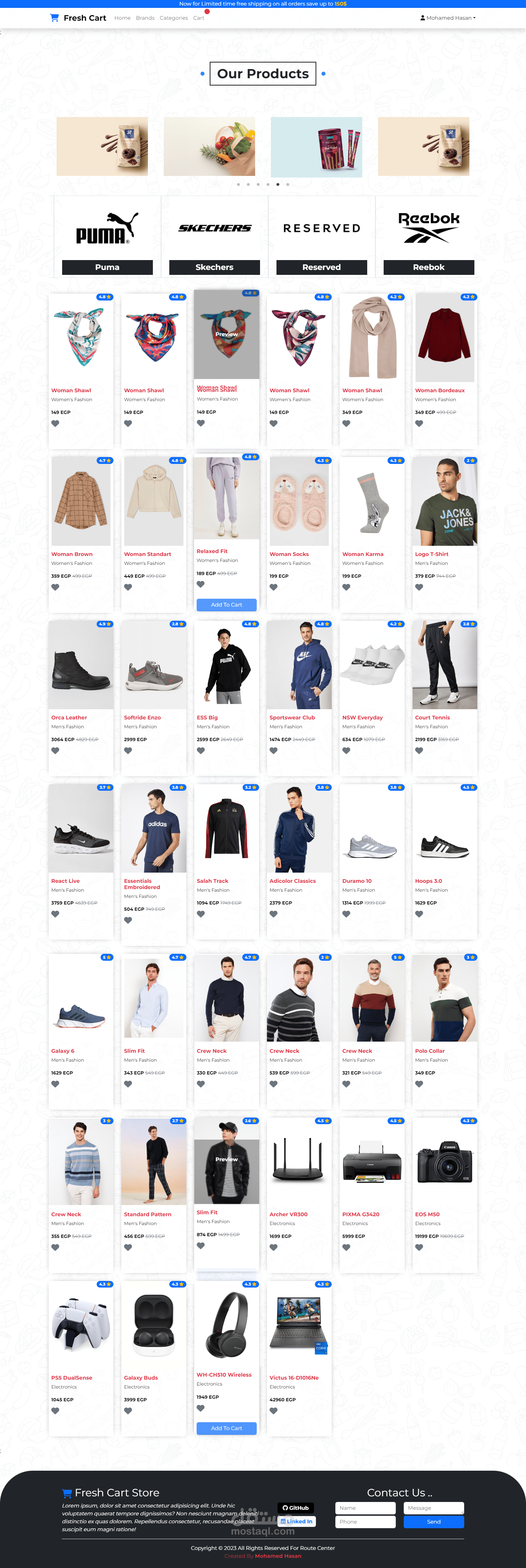 Fresh Cart E-Commerce website