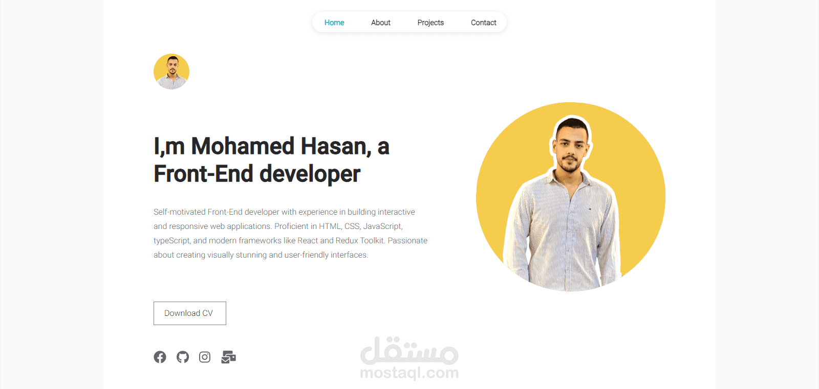 Personal Portfolio Website - ReactJs