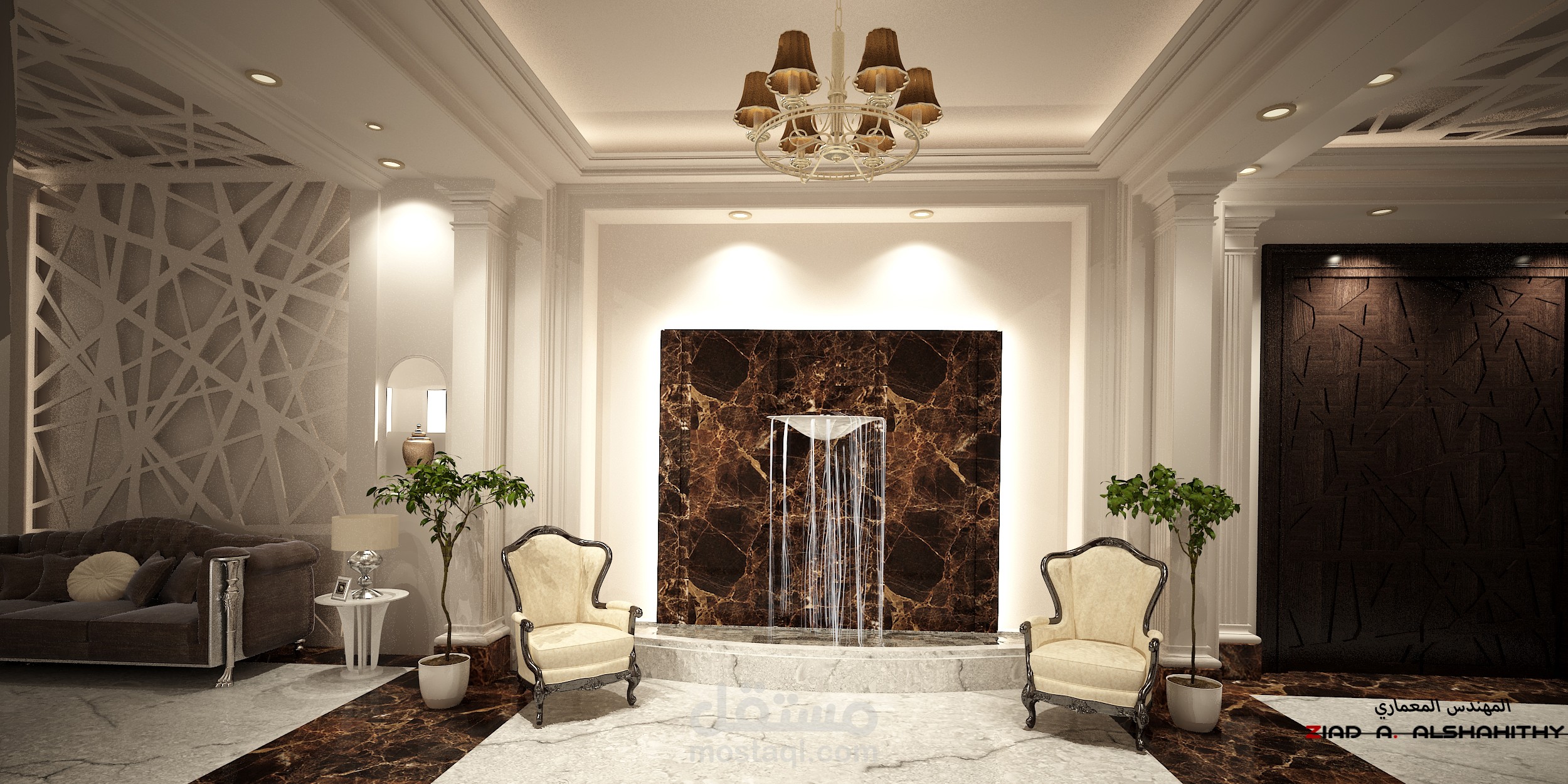 تصميم داخلي لفيلا في السعودية