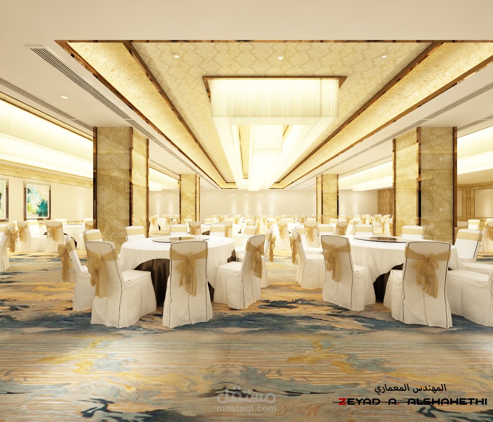 تصميم قاعة إحتفالات مناسبات لفندق