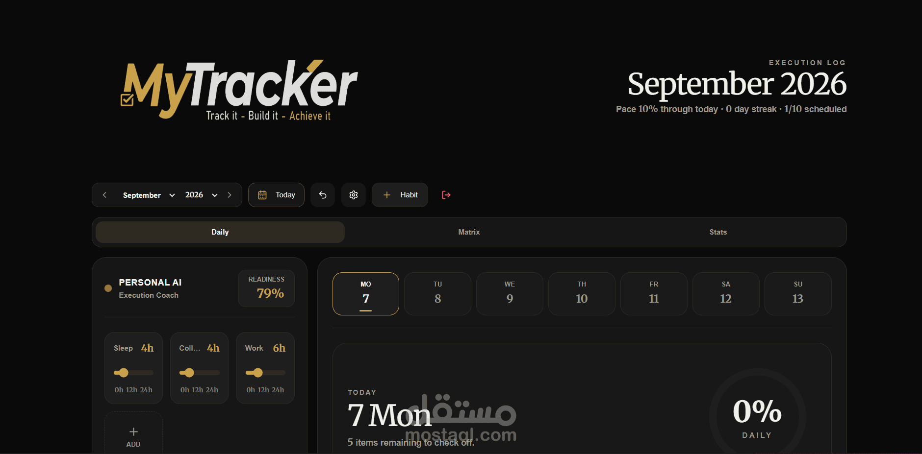 تطبيق My Tracker: نظام ذكي لتتبع الأنماط اليومية مدعوم بنماذج تعلم الآلة
