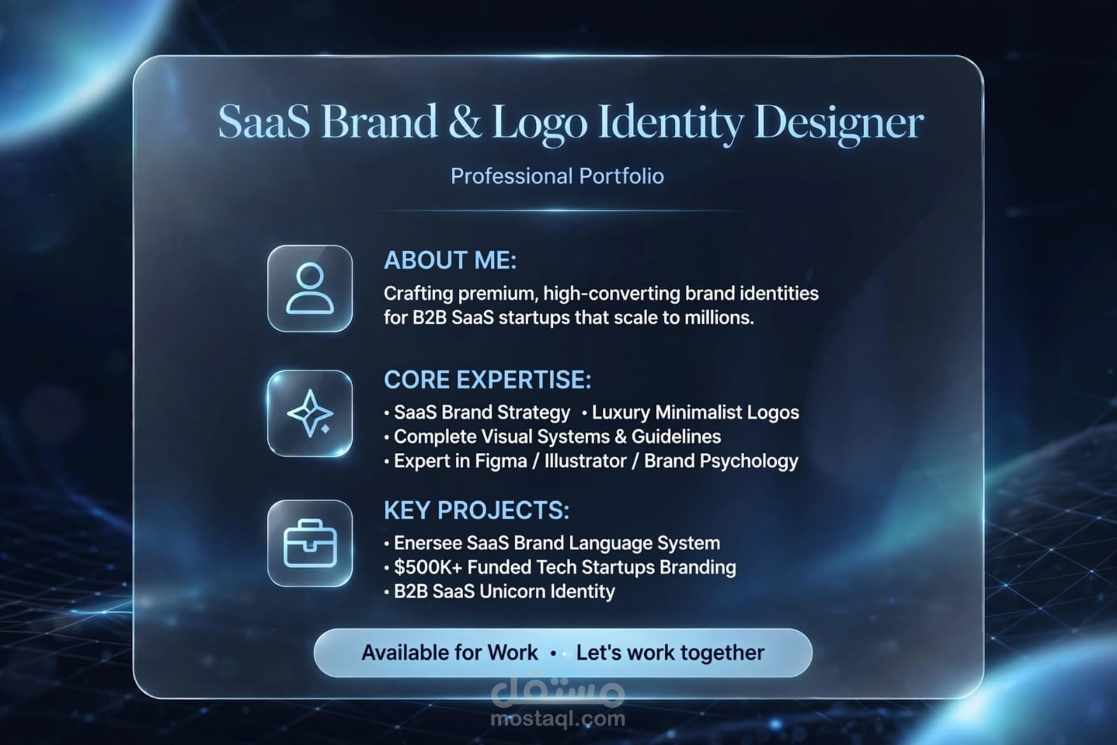ملف أعمال مصمم هوية وشعارات  SaaS Brand & Logo Identity Designer Portfolio