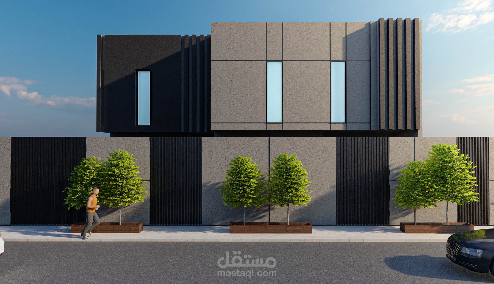 تصميم واجهة فيلا مودرن بالسعودية