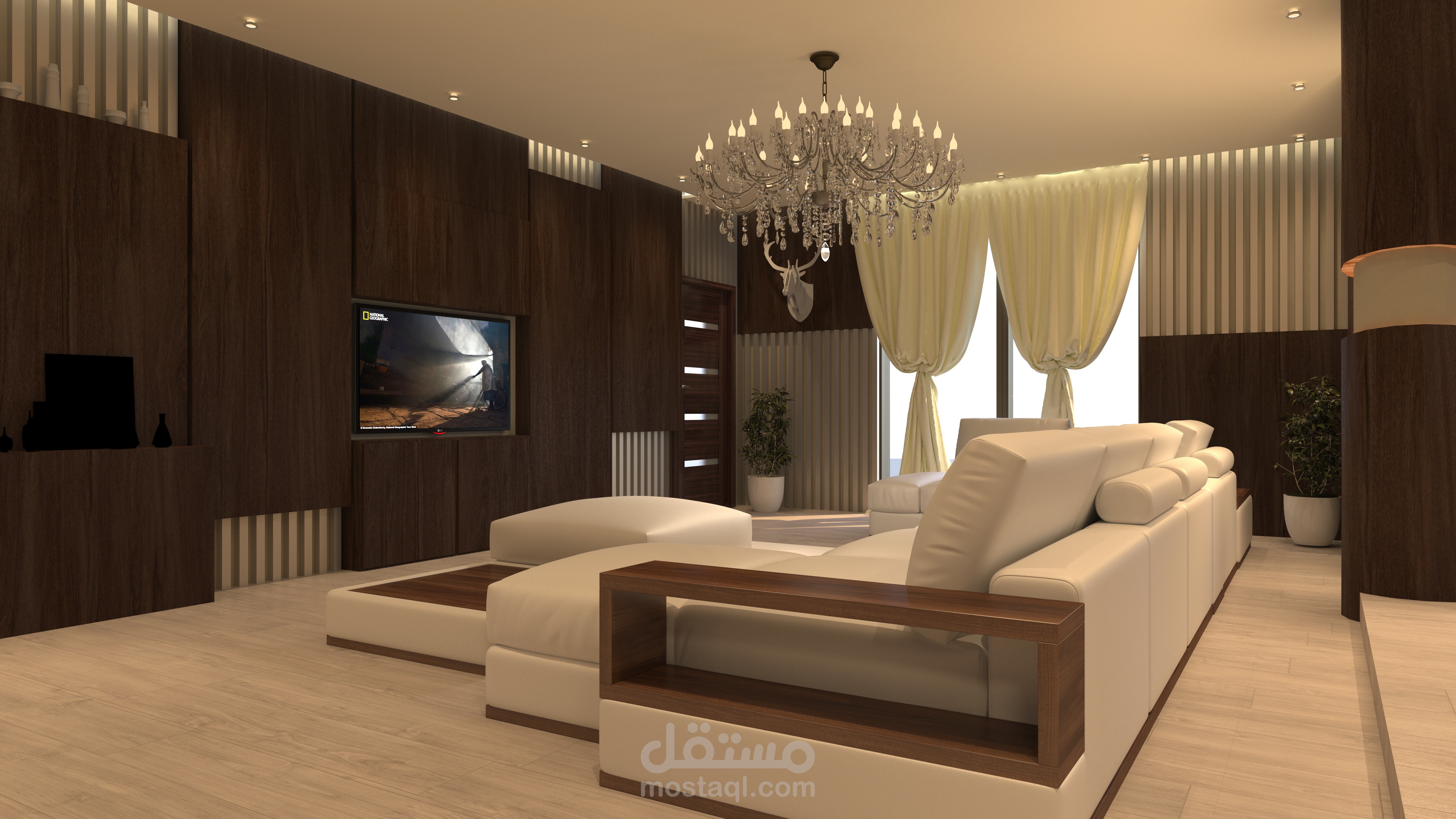 تصميم صالة جلوس لفيلا بدمشق ( يعفور )