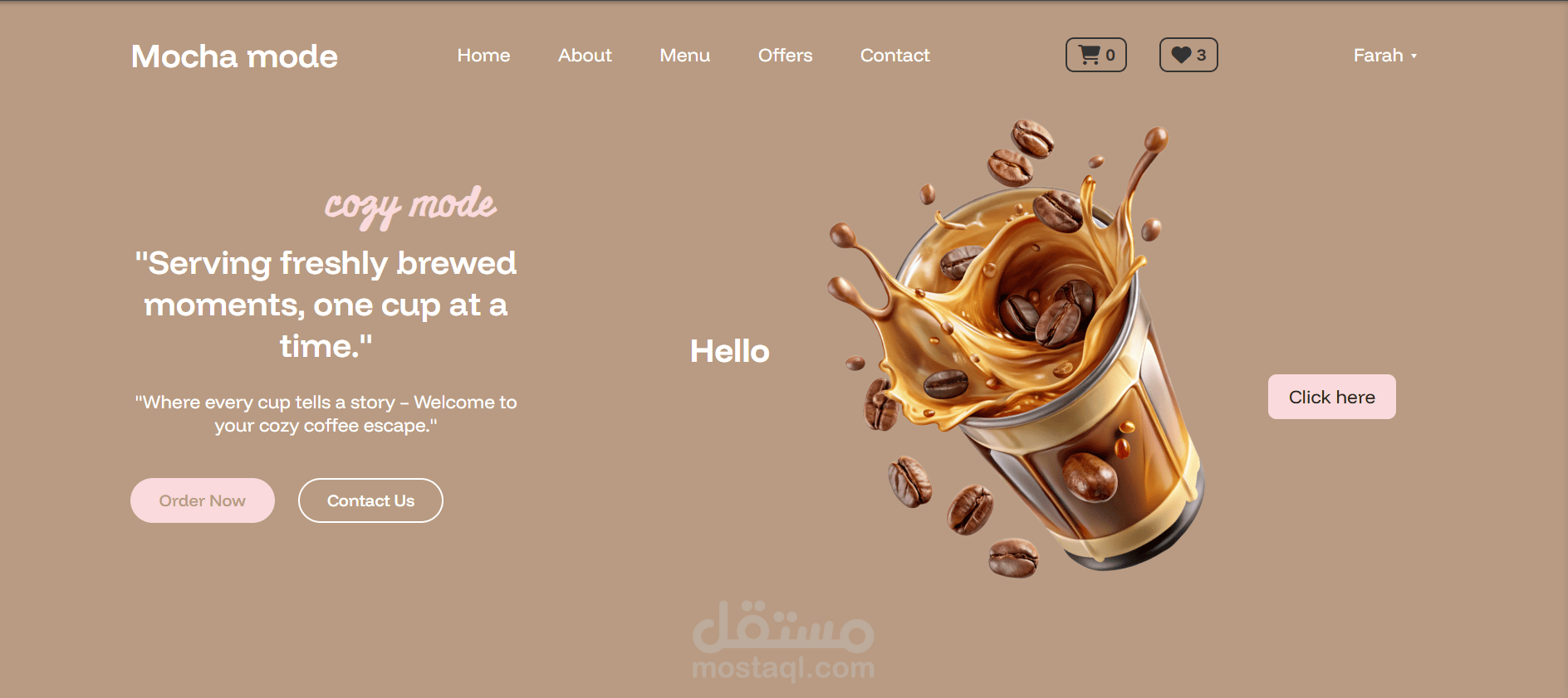 coffee shop website