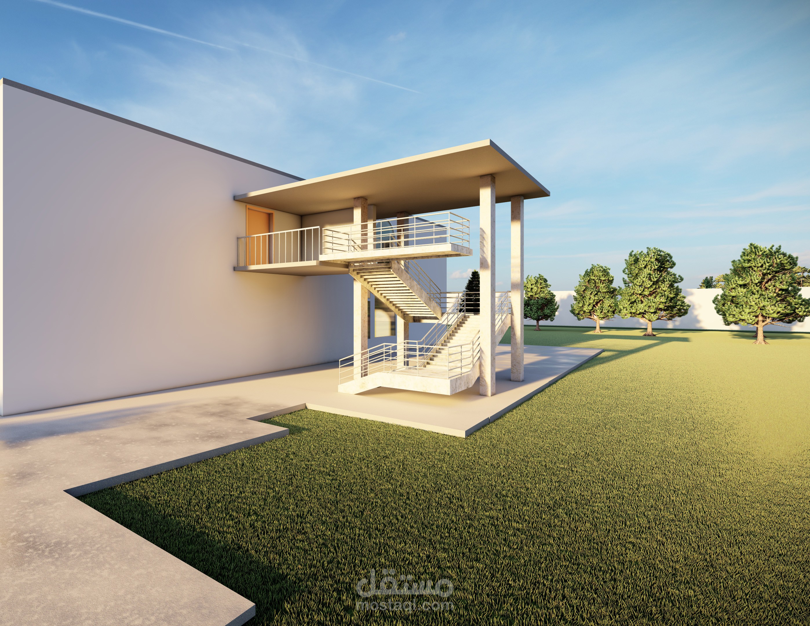3D exterior commercial building