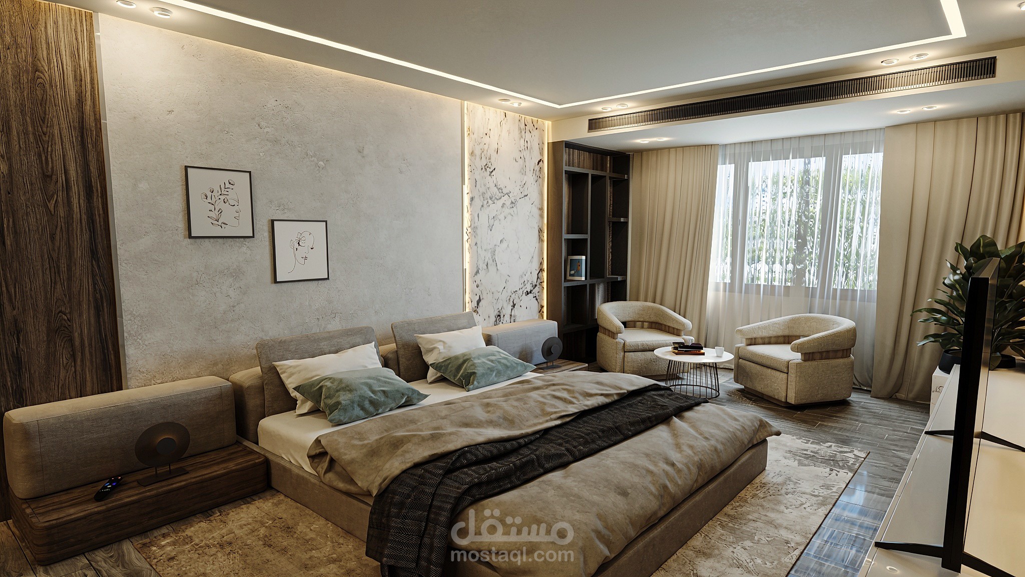جناح غرفه نوم فاخره