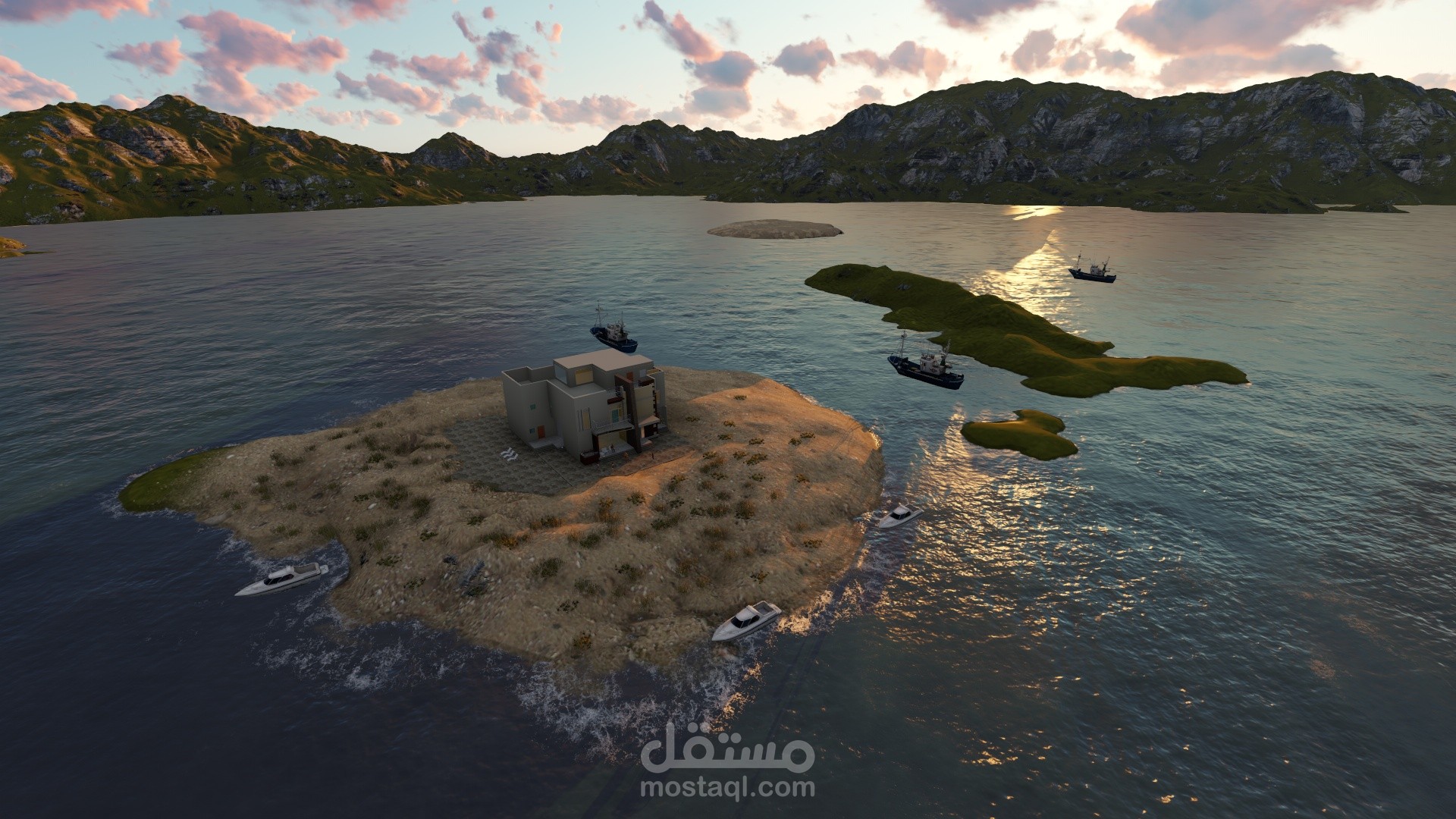 بيت بسيط علي جزيره