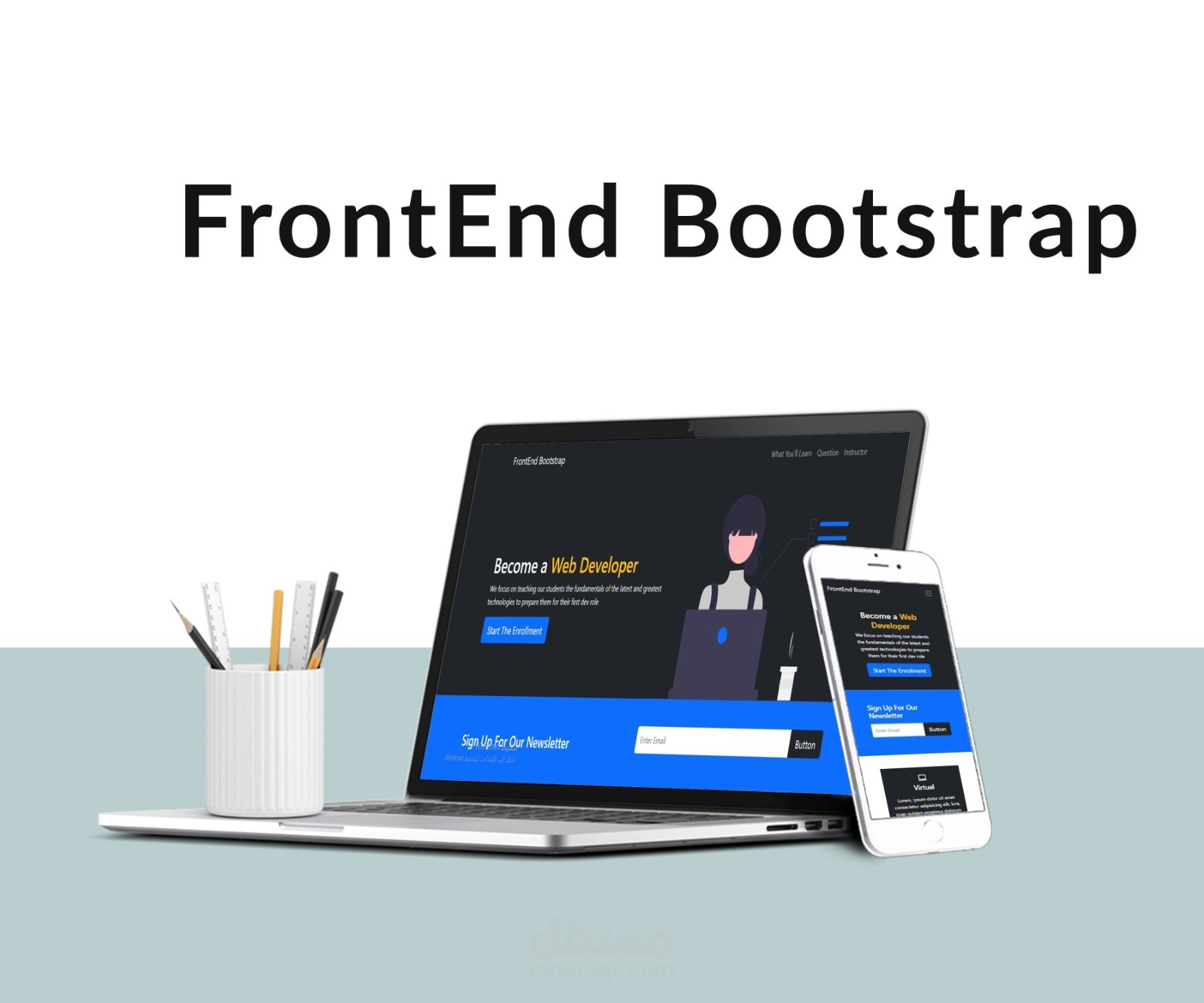 موقع الكتروني مصمم باستخدام html, css, javascript, bootstrap