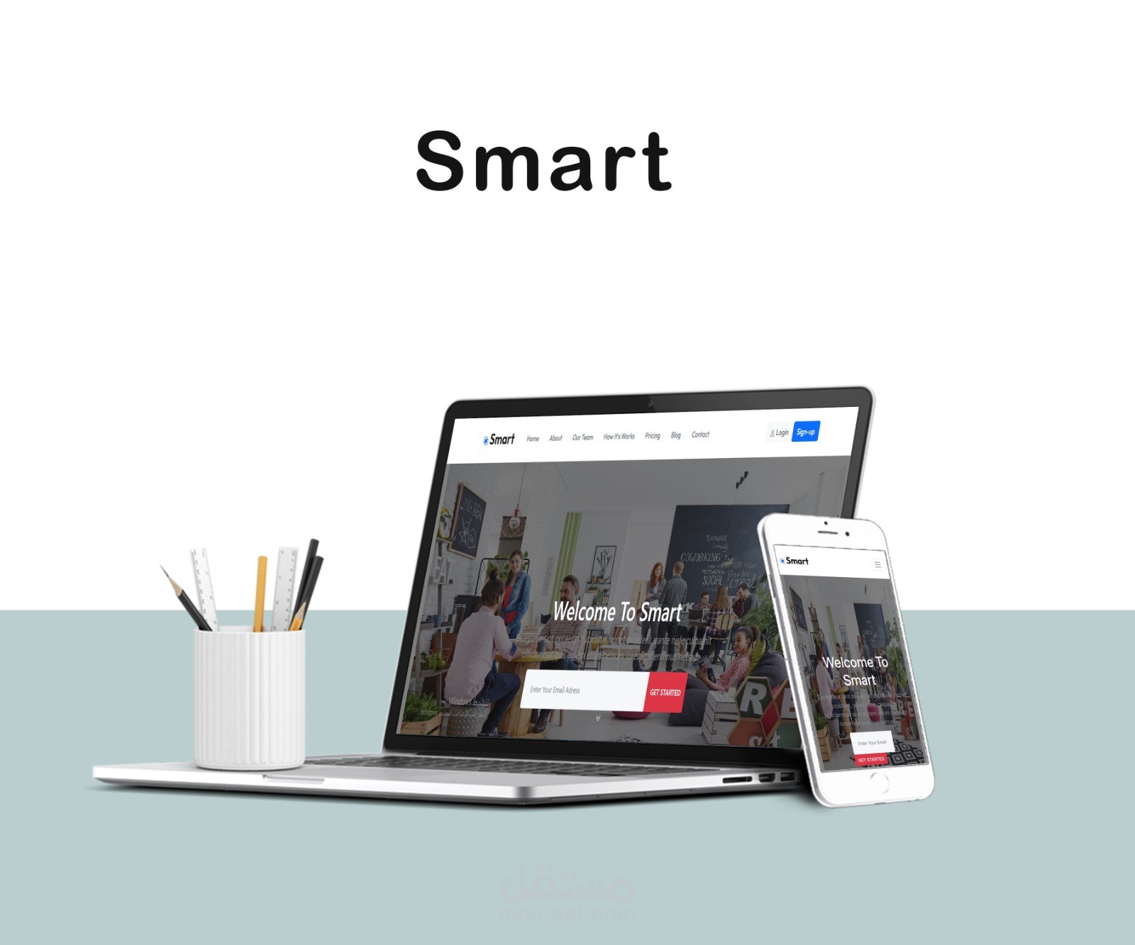 موقع الكتروني مصمم باستخدام ReactJs, React Router, bootstrap