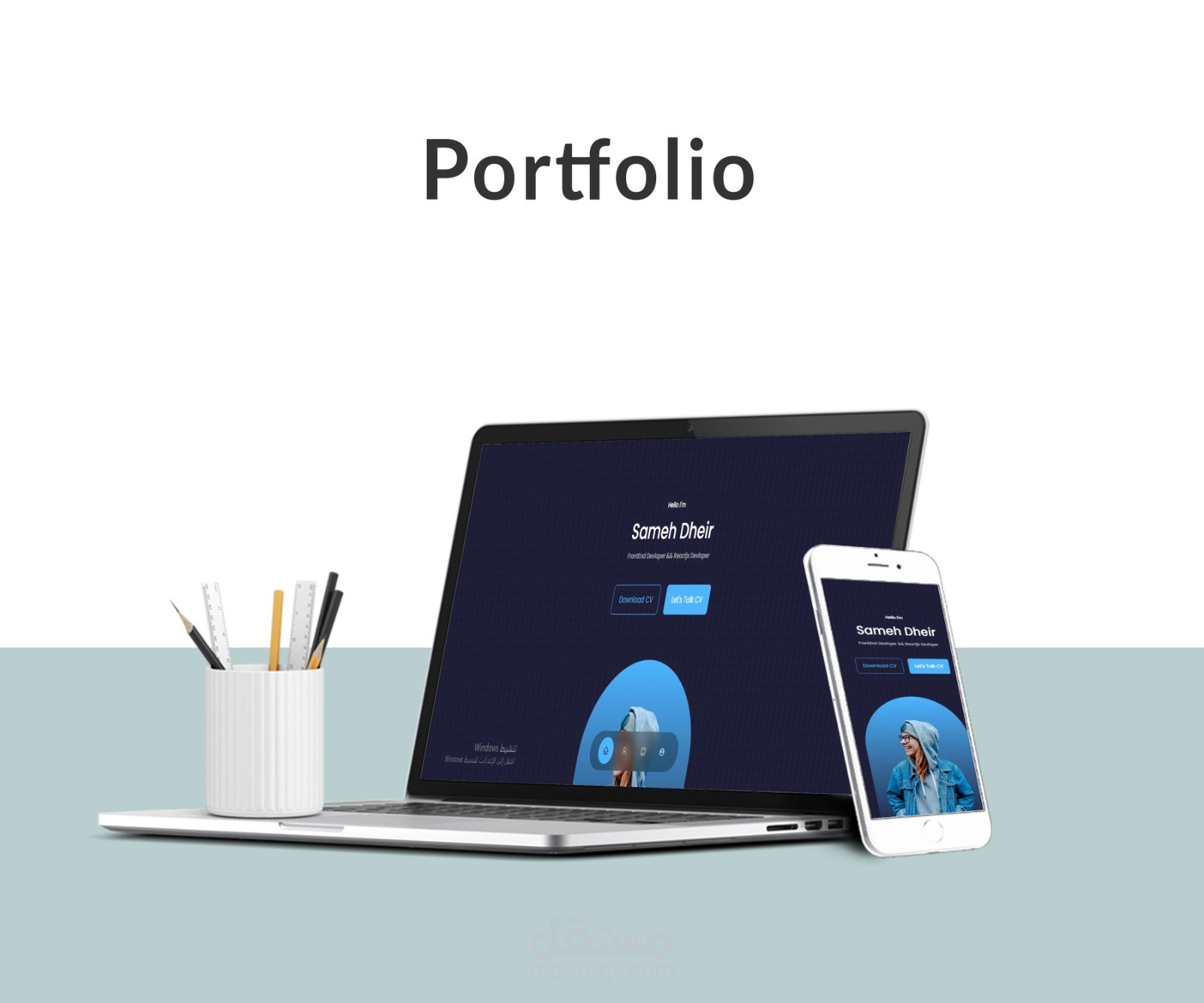 موقع ويب مصمم(معرض اعمال) باستخدام ReactJs, CSS