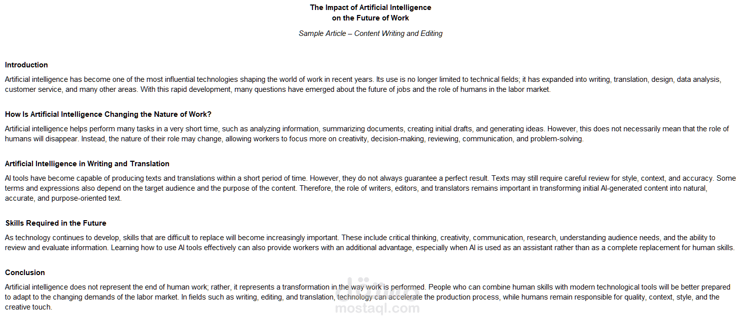 The Impact of Artificial Intelligence on the Future of Work