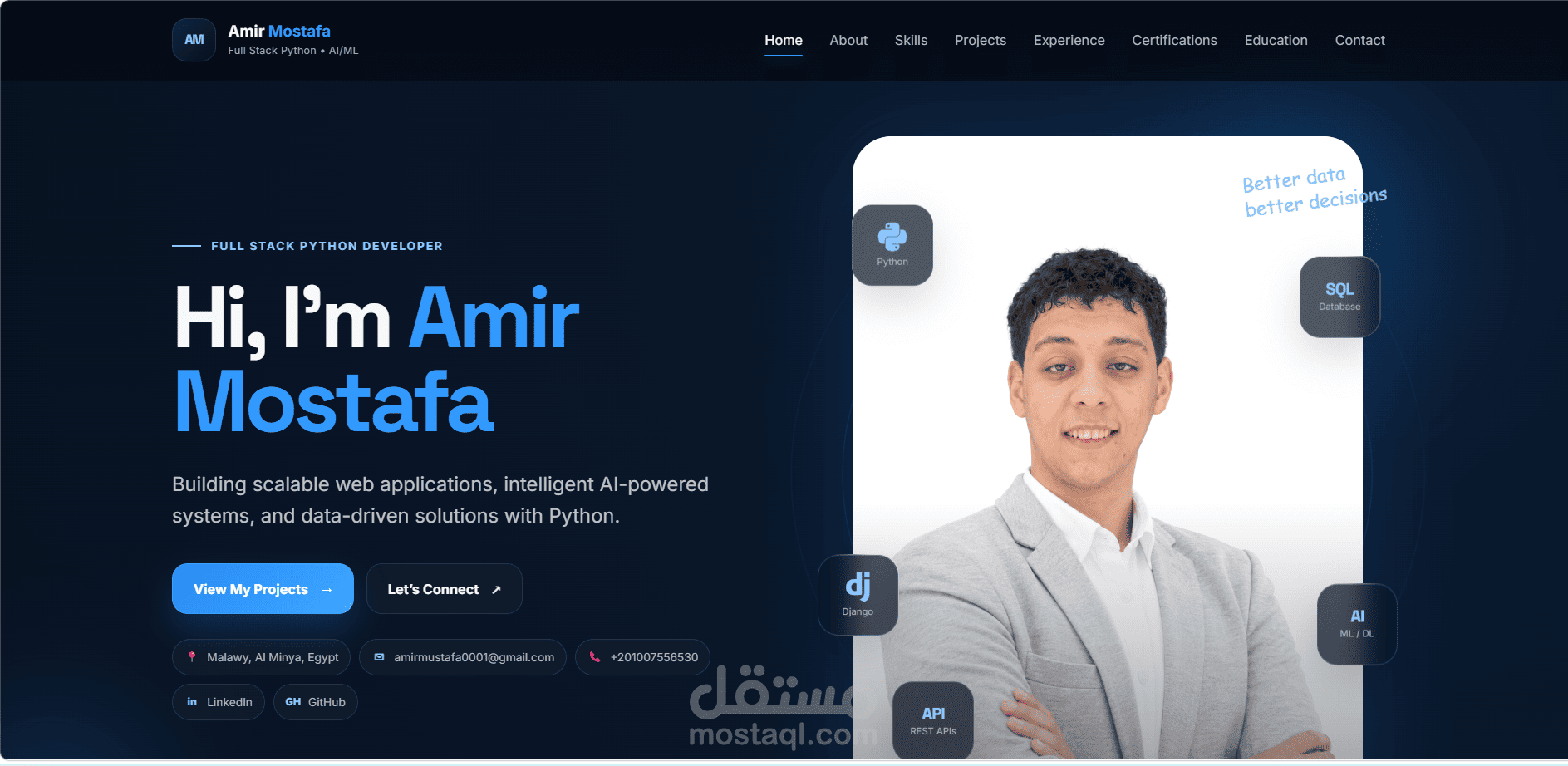 أمير مصطفي بورتفوليو - Amir Mostafa Portfolio