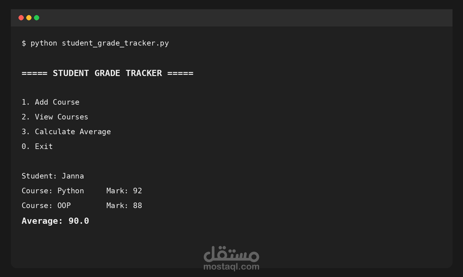 1. Student Grade Tracker