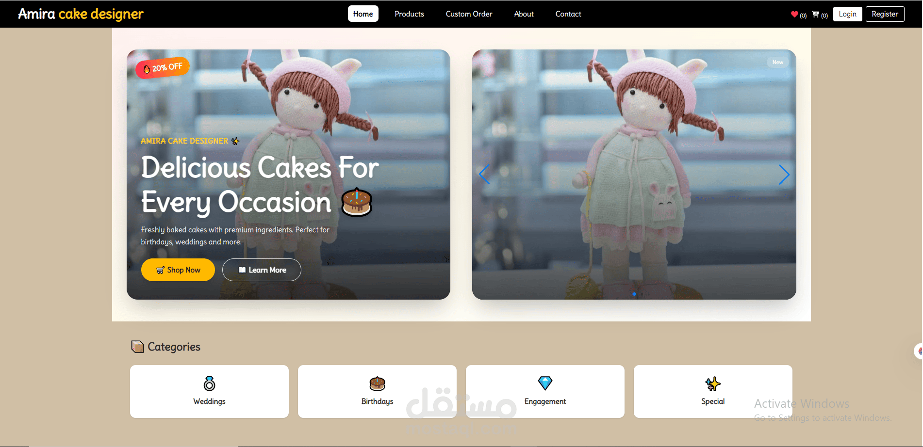 Cake E-Commerce Website