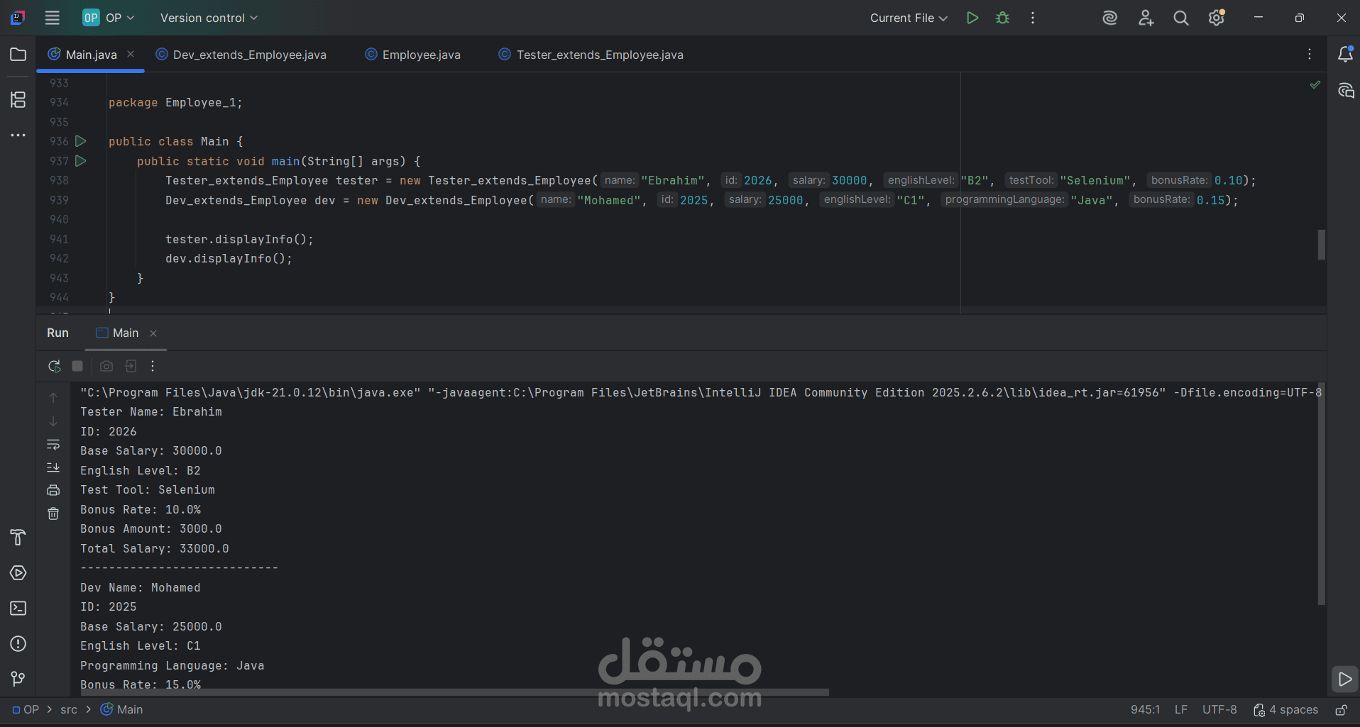 Employee Payroll & Management System in Java (OOP Inheritance & Polymorphism)