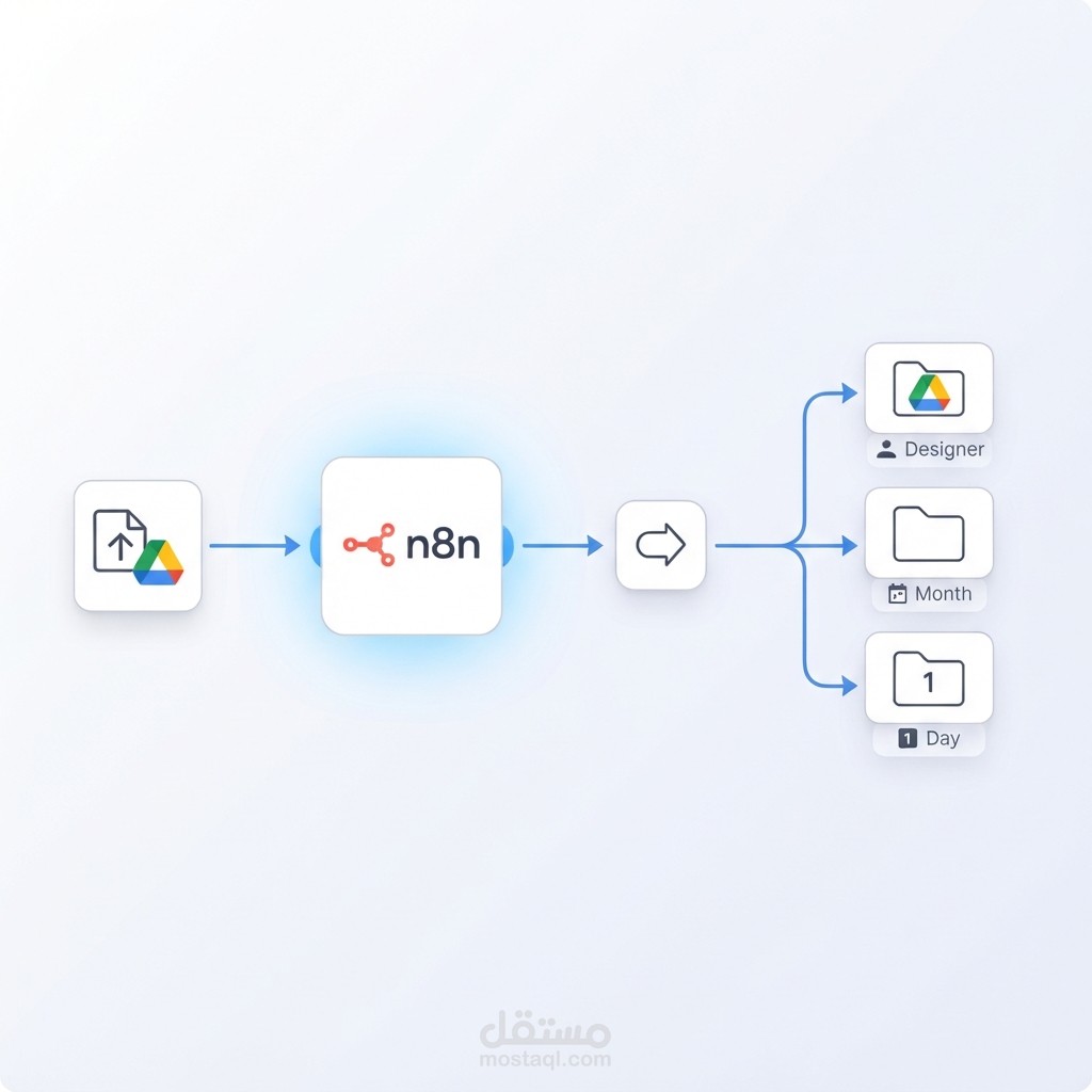 نظام أتمتة لتنظيم الملفات على Google Drive باستخدام n8n