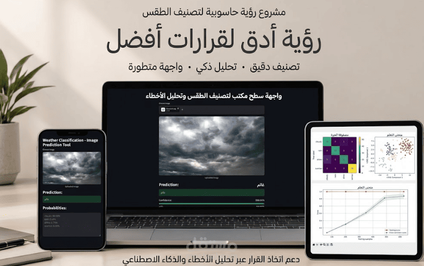 نظام رؤية حاسوبية لتصنيف صور الطقس وتحليل الأخطاء مع واجهة سطح مكتب (Weather Image Classification & GUI)