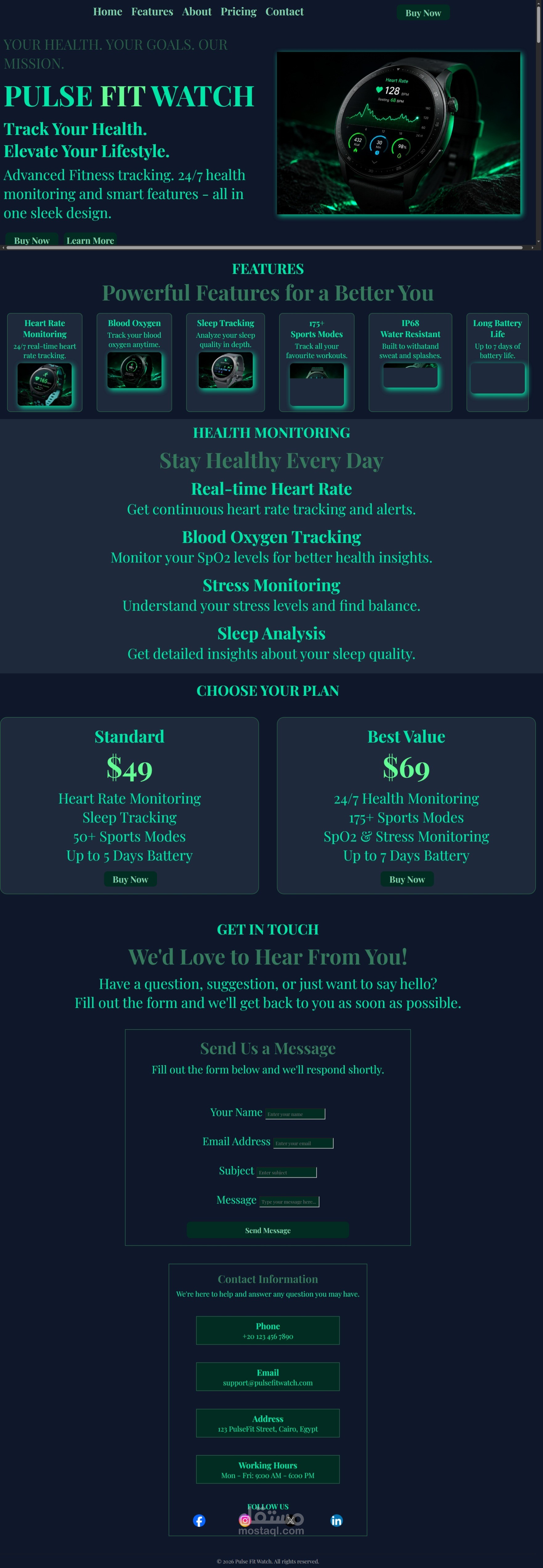 Pulse Fit Watch – Responsive Landing Page