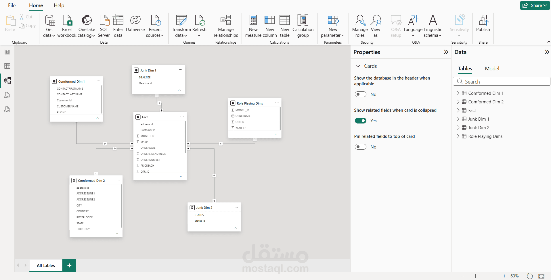 بناء ونمذجة البيانات وتحسين العلاقات الهيكلية | Power BI Data Modeling & Star Schema