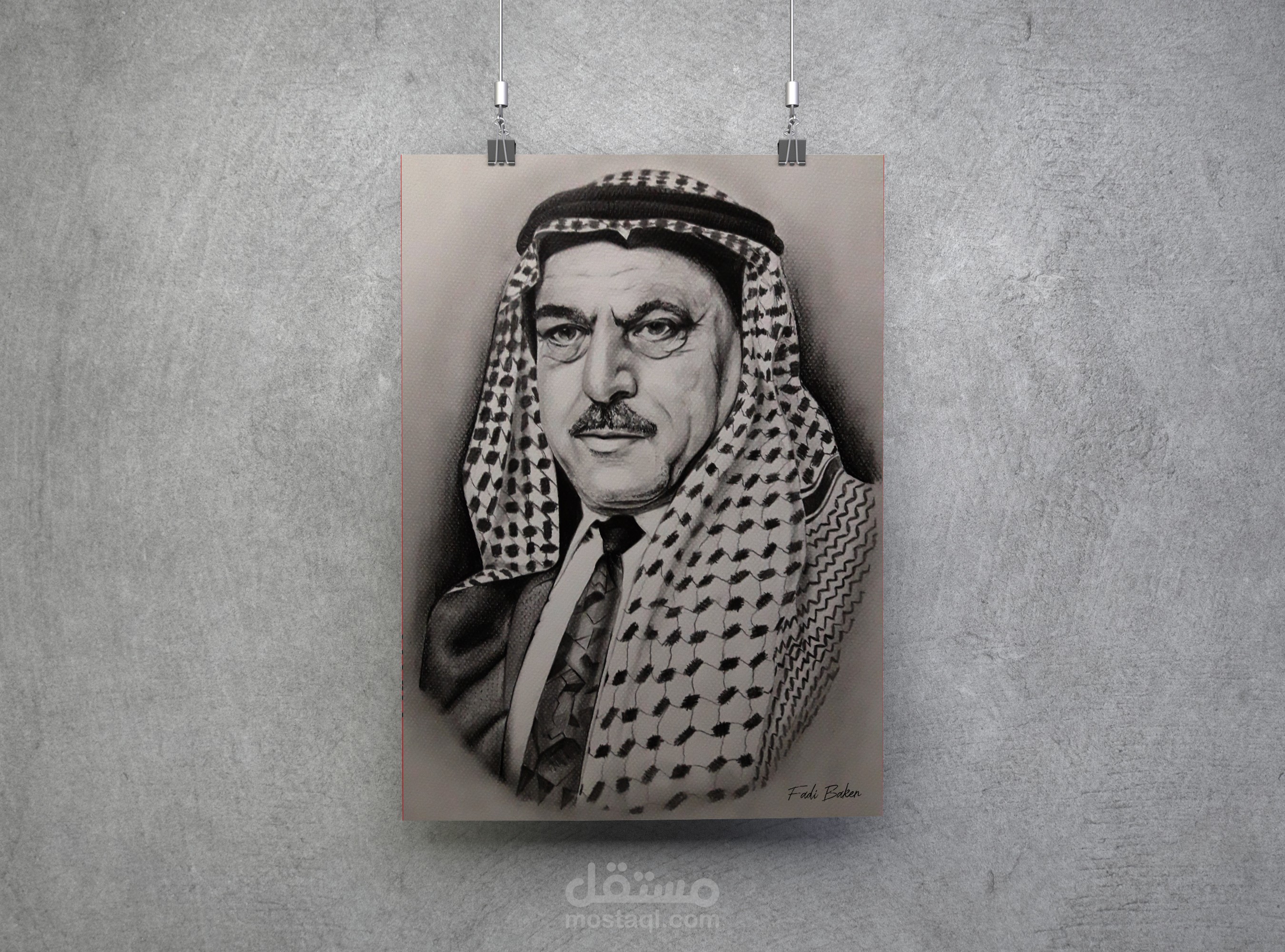 رسم البورتريه بأقلام الفحم والرصاص على ورق كانسون