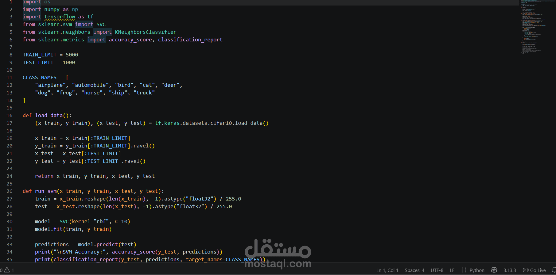 Image Classification باستخدام Machine Learning وDeep Learning