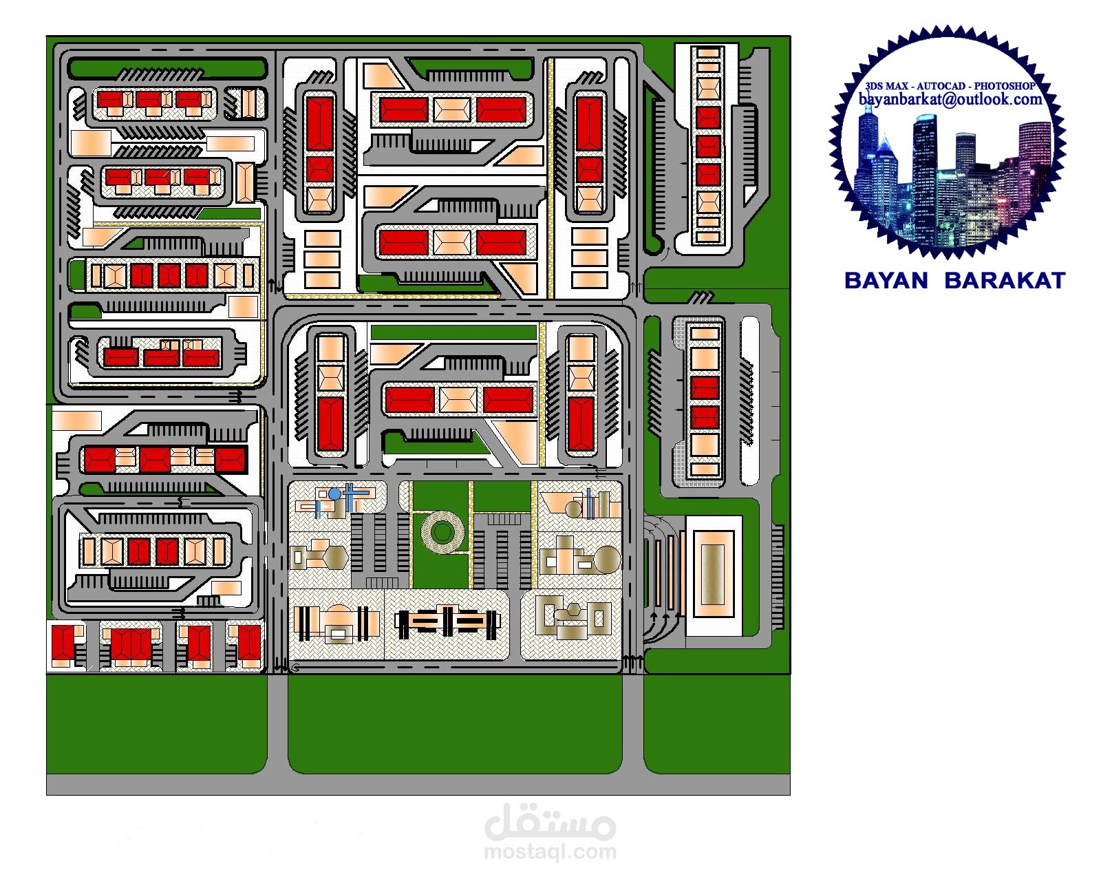 تخطيط 2d لمشروع مدينة صناعية