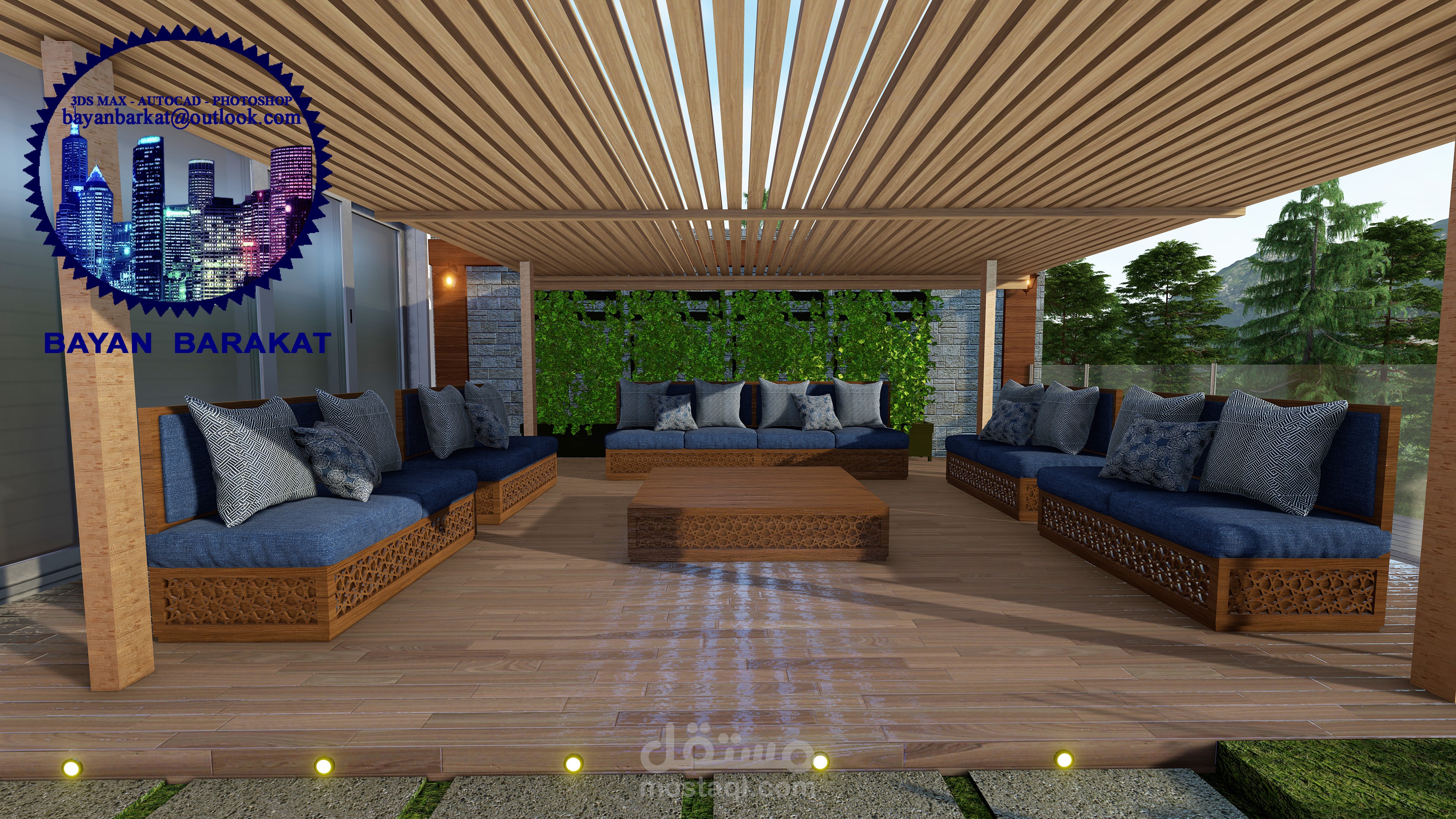 تصميم حديقة سطح