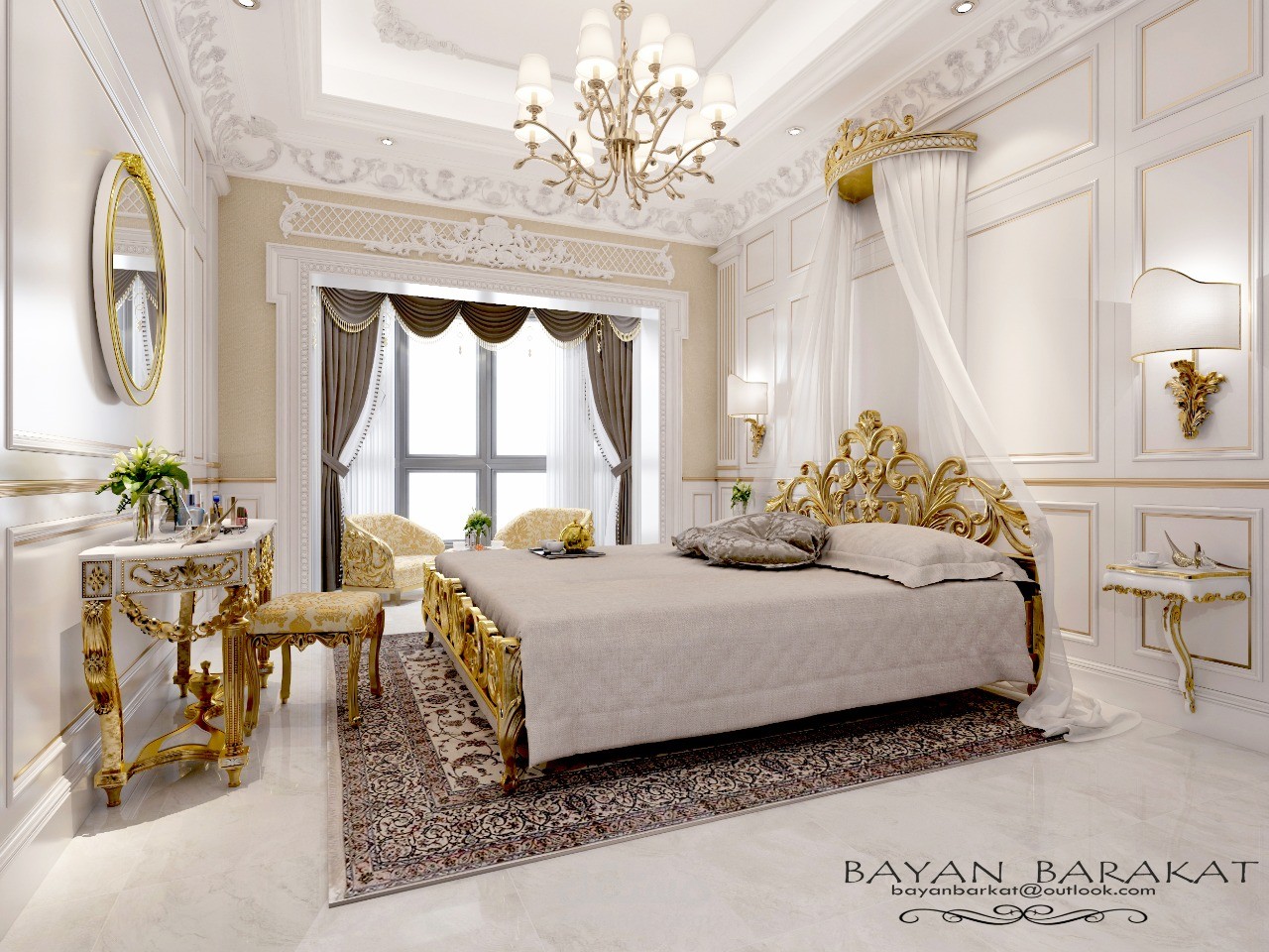 تصميم كلاسيكي لغرفه نوم