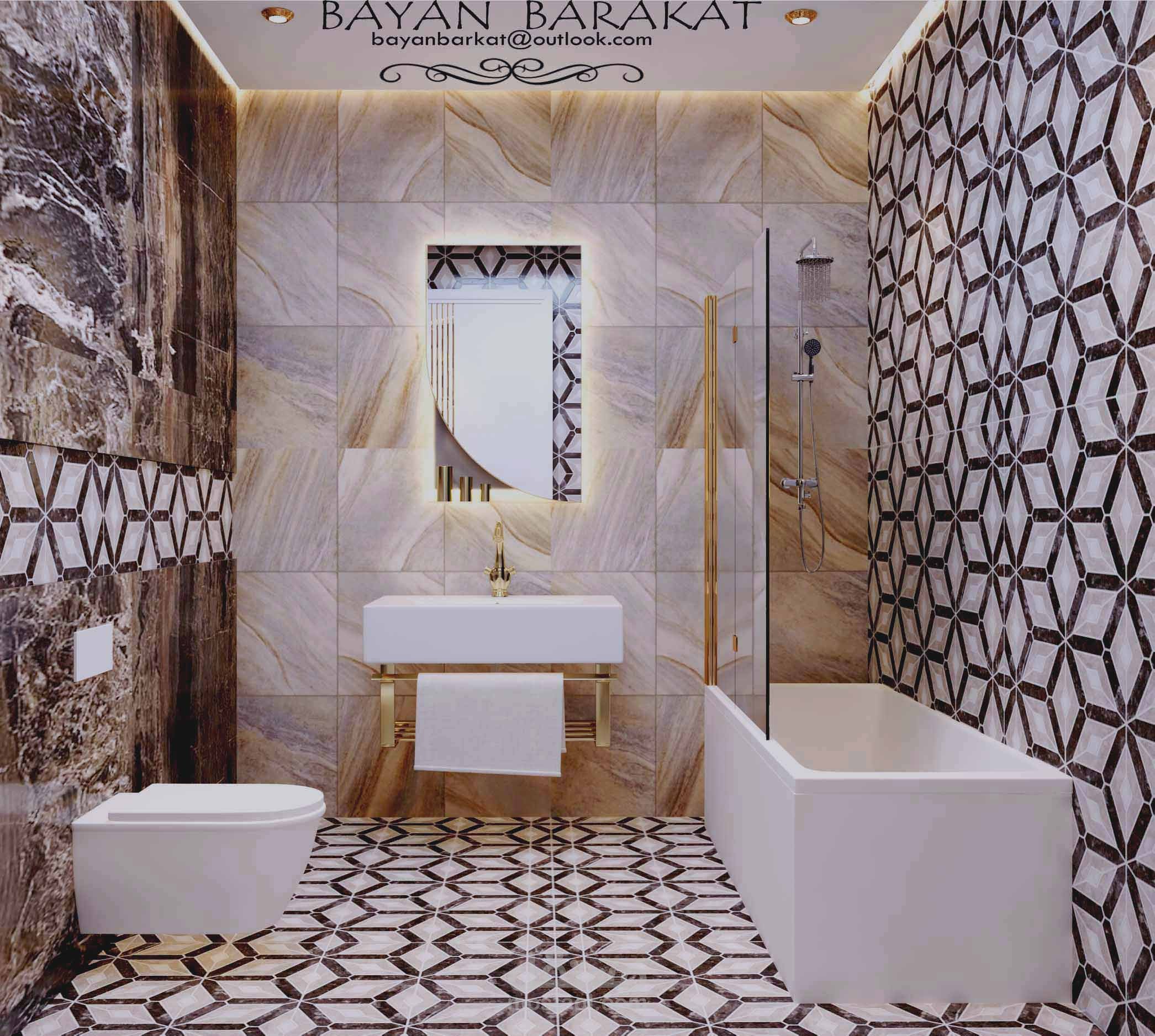 تصميم ثردي دي لحمام كلاسيك