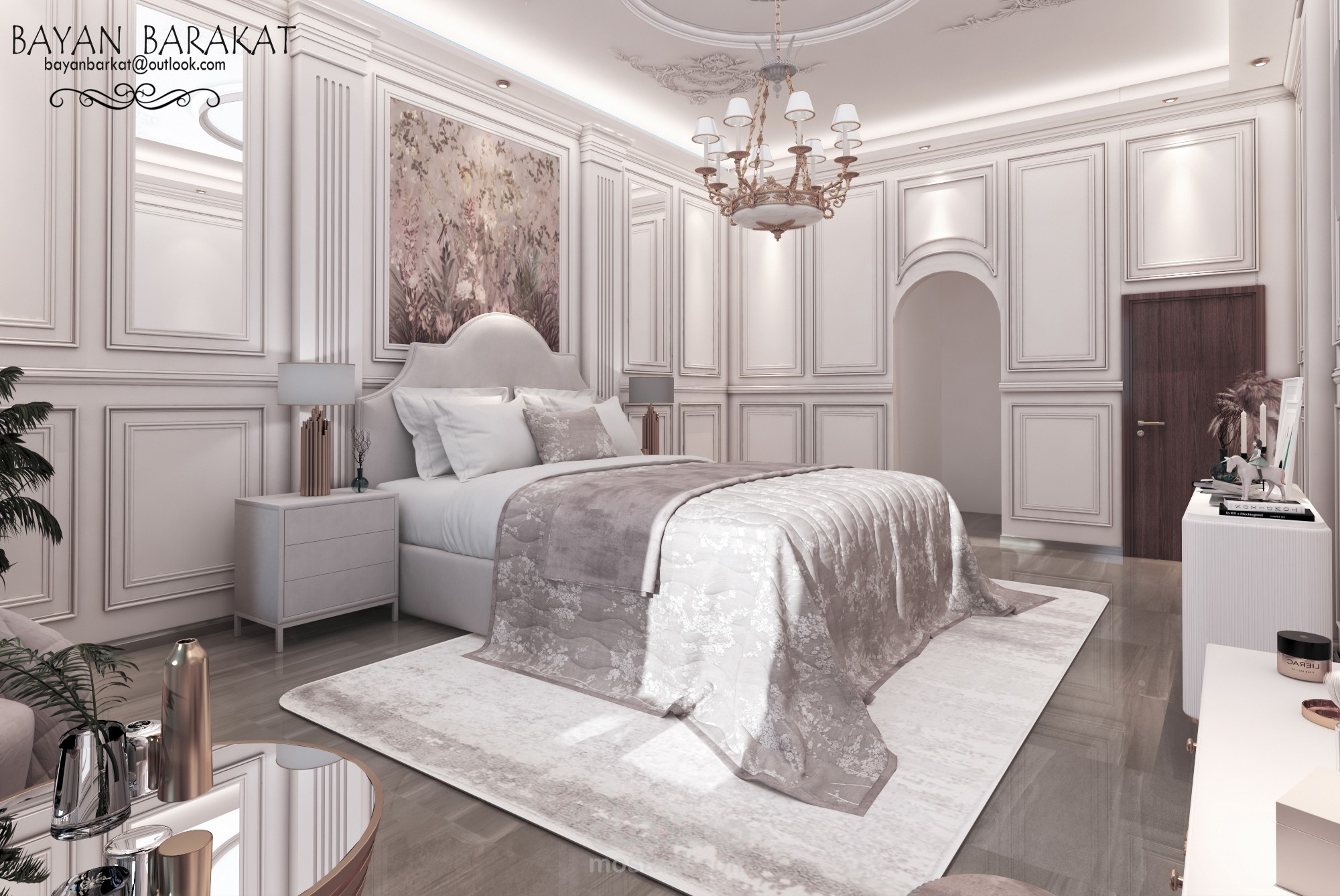 تصميم كلاسيكي لغرفة نوم