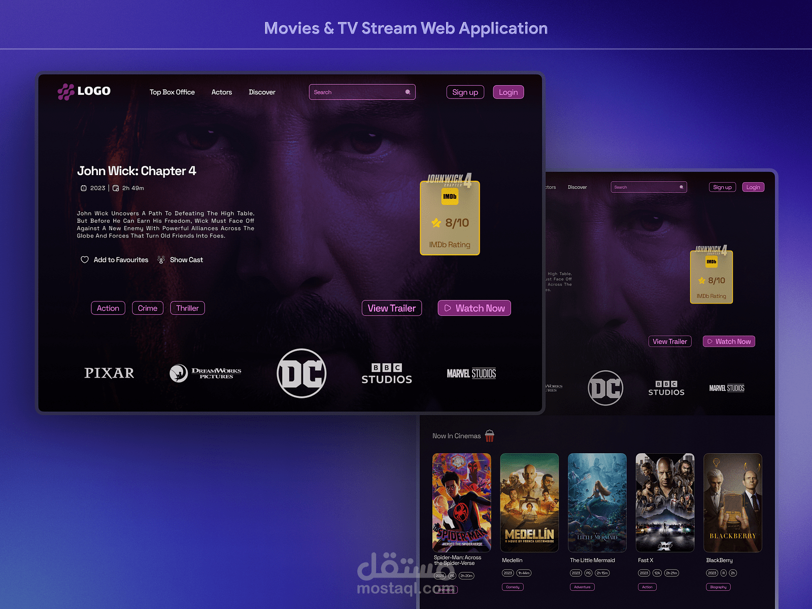 UI Design for Movies & TV Stream Web Application