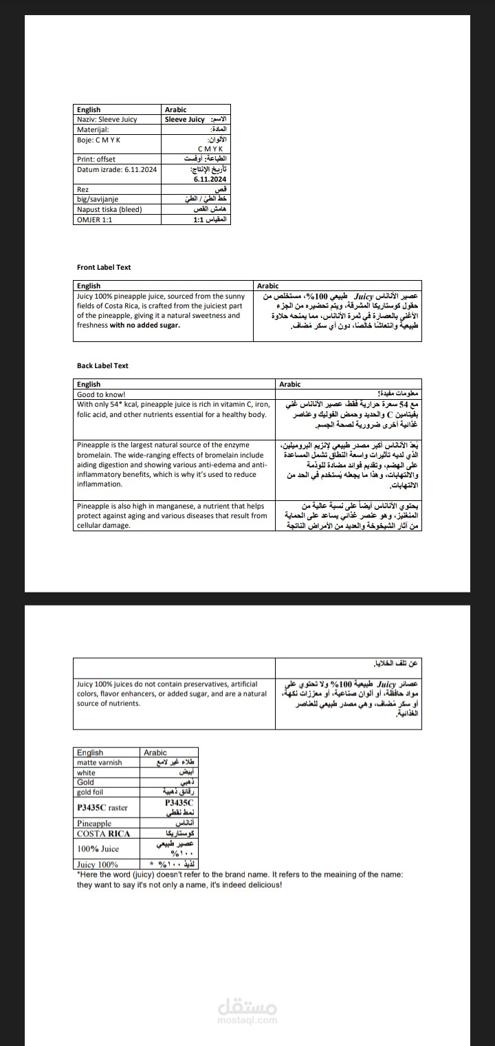 Translation from English into Arabic