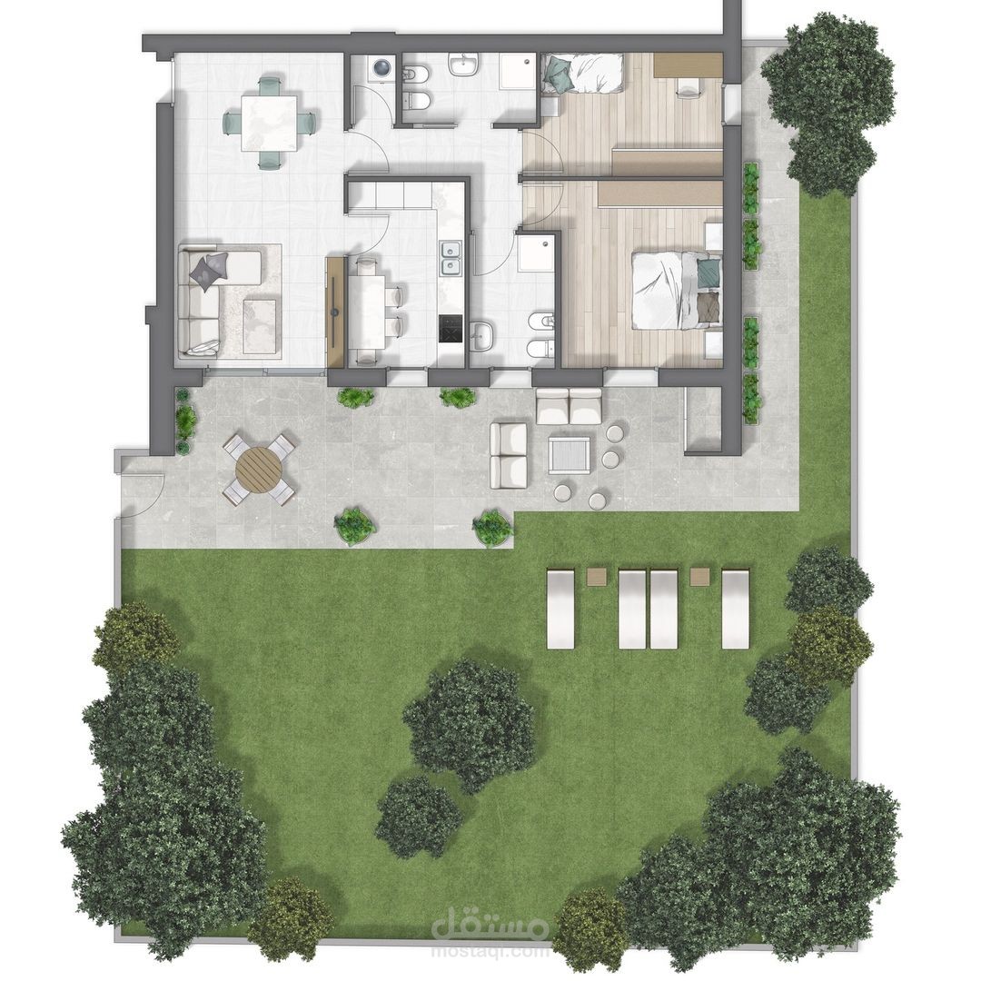 تصميم . هندسة معمارية . رندرين . فلور بلان