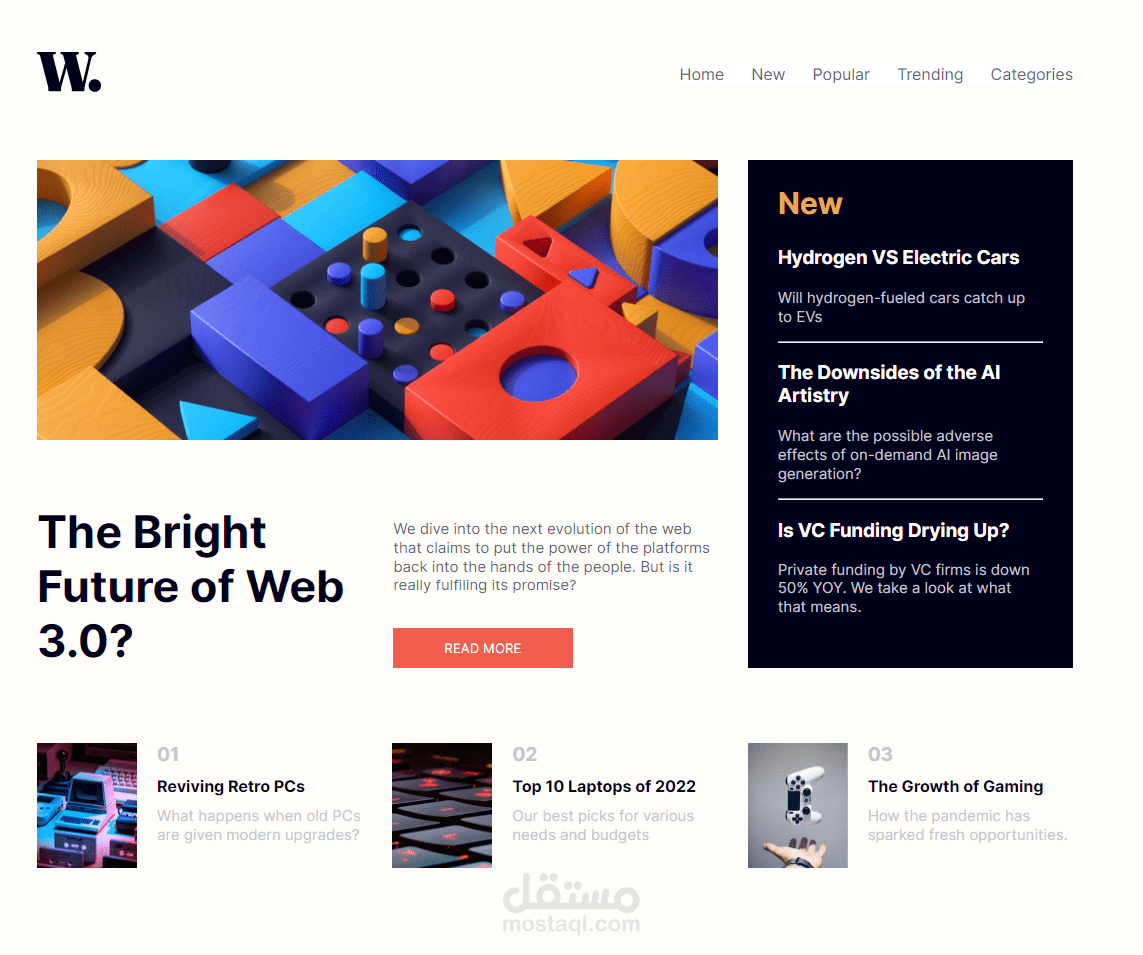 News Website home page