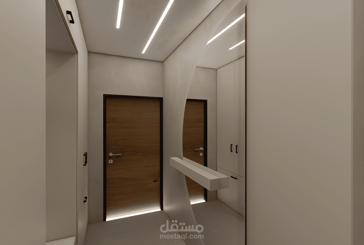 مشروع تصميم داخلي لمنزل سكني حديث