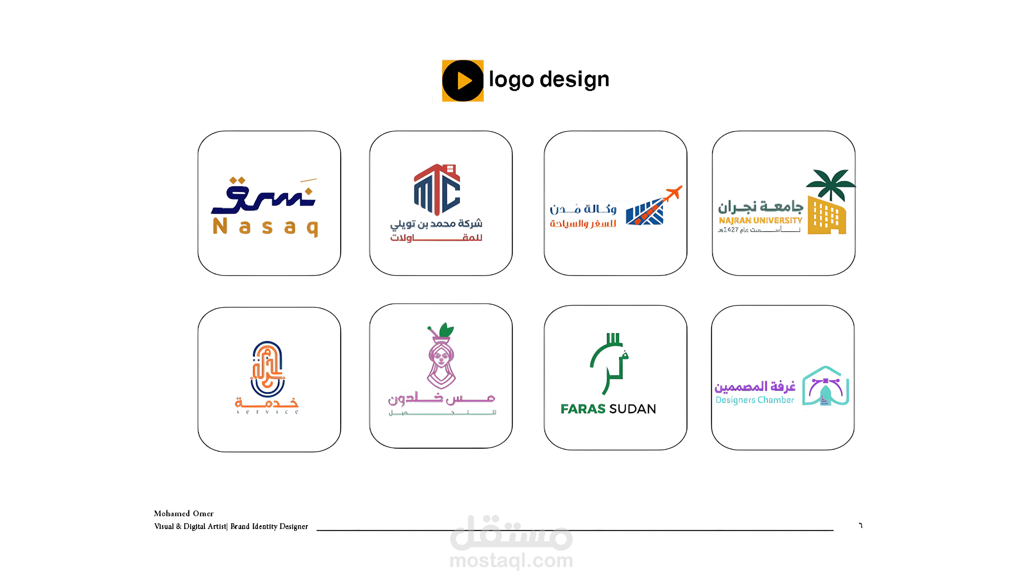 تصميم شعار )لوقو( احترافي مميز يعكس هوية مشروعك