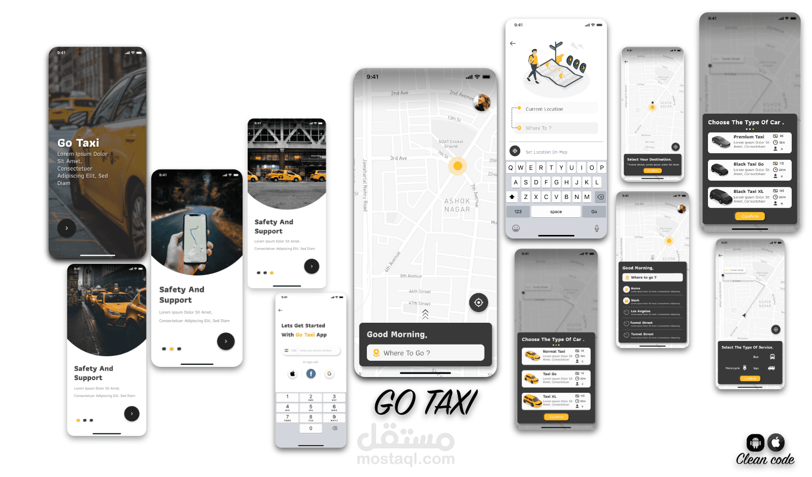 تصميم تطبيق تاكسي شبيه اوبر .