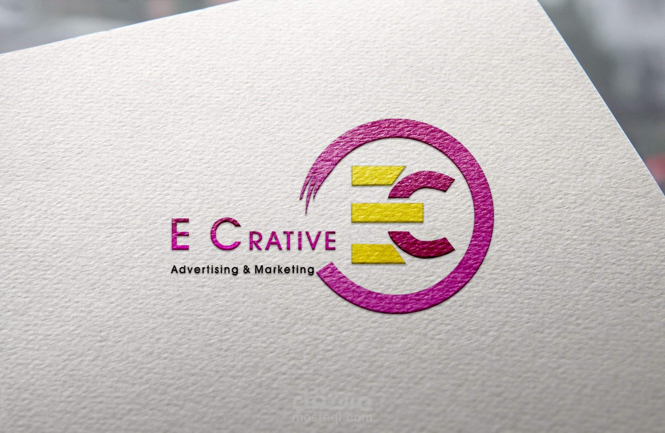 لوجو على اسكتش قبل التنفيذ وبعده