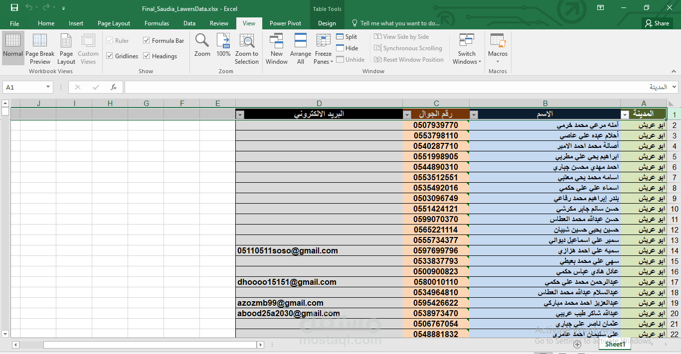 جمع بيانات التواصل مع جميع المحامين والمحاميات بالمملكة العربية السعودية من موقع وزارة العدل وموقع هيئة المحاميين